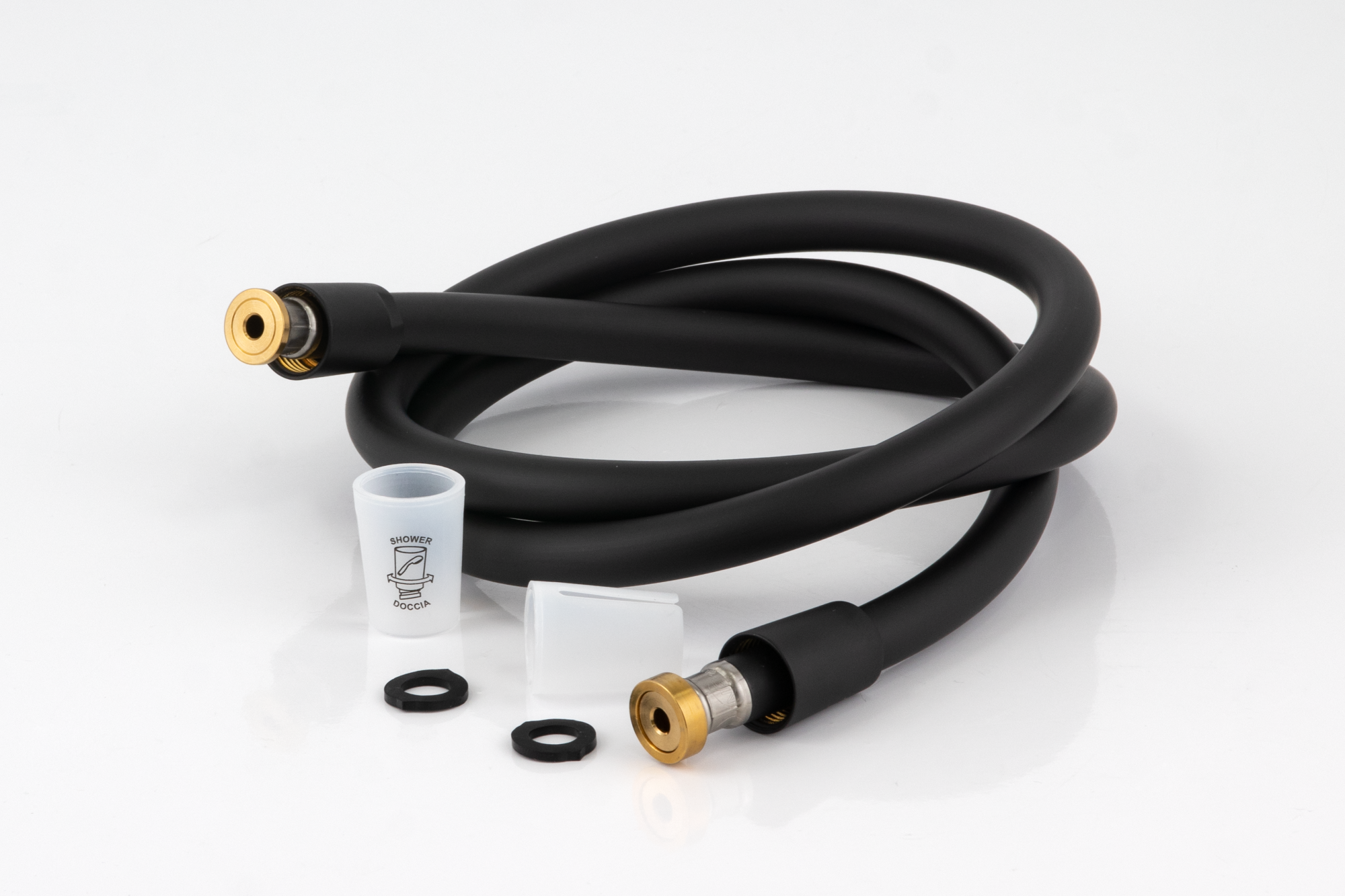 Шланг для душа пвх 150 см remer 332cn2g150no, черный матовый