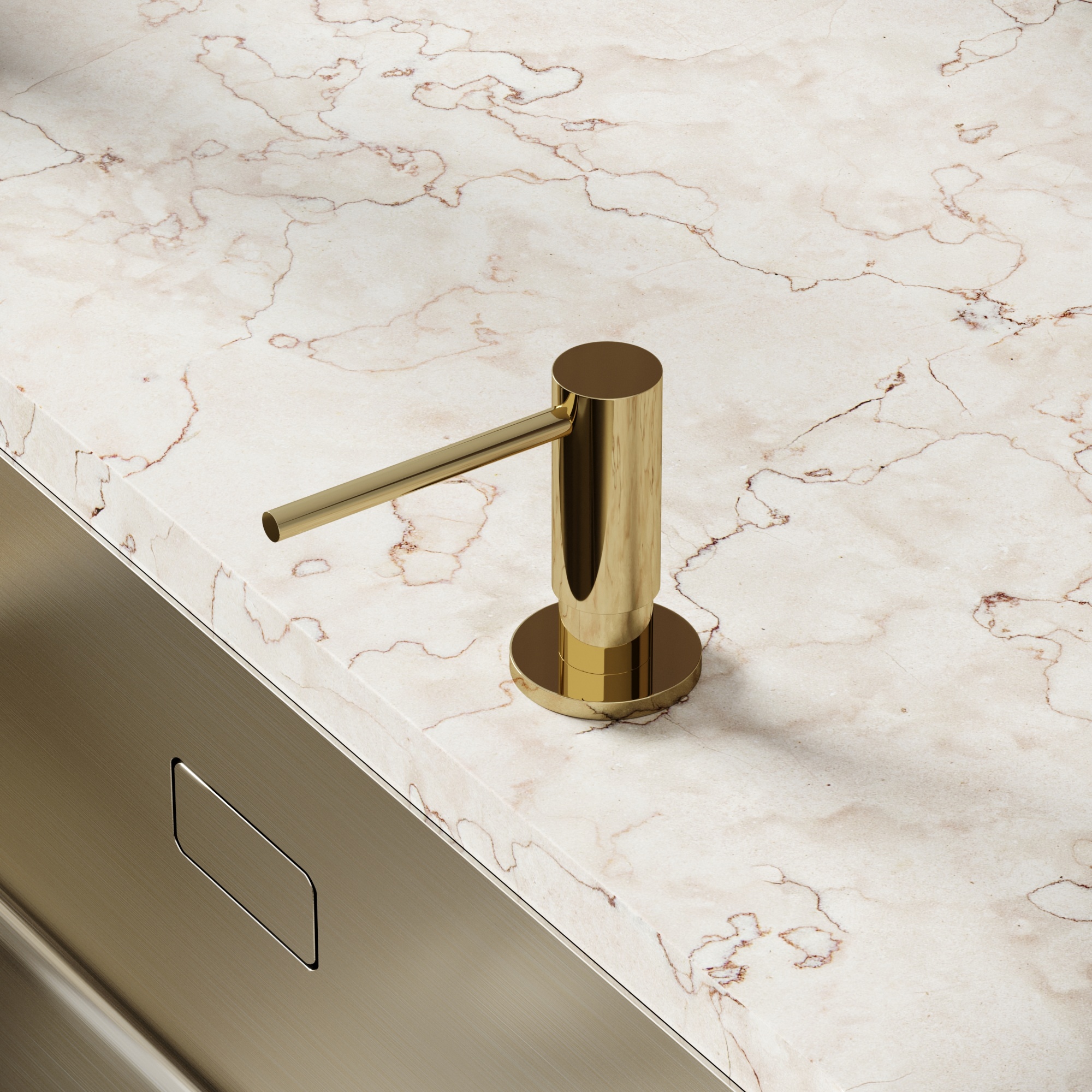 Дозатор для кухонной мойки Sancos, объем 500 мл, цвет полированное золото, арт. SC40100ZG