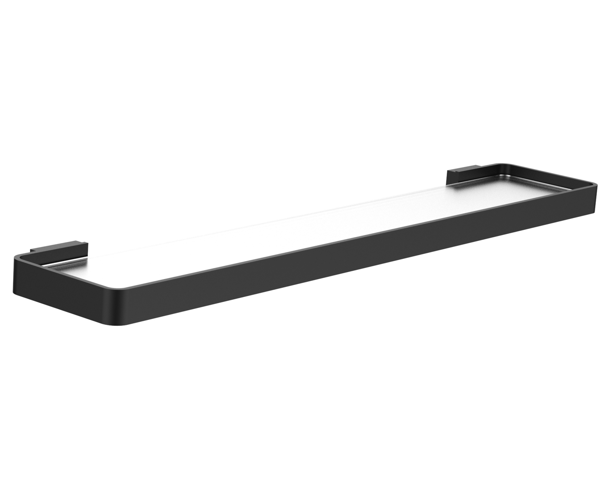 Стеклянная полка для ванной wonzon & woghand lotte, черный матовый (ww-8327a-mb)