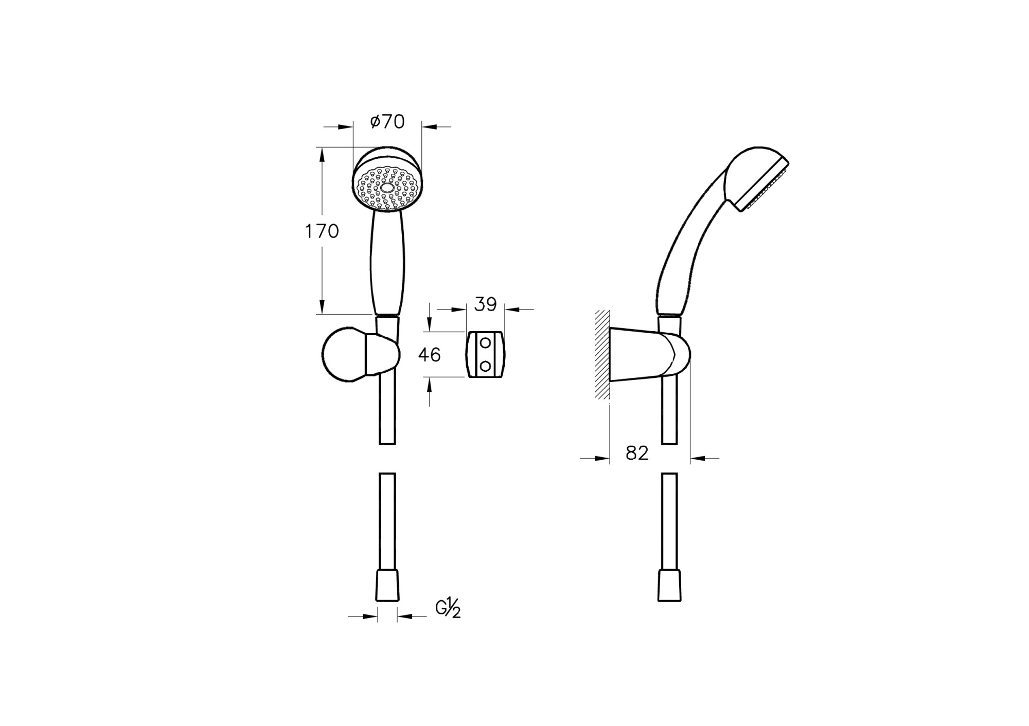 Ручной душ solo c, хром