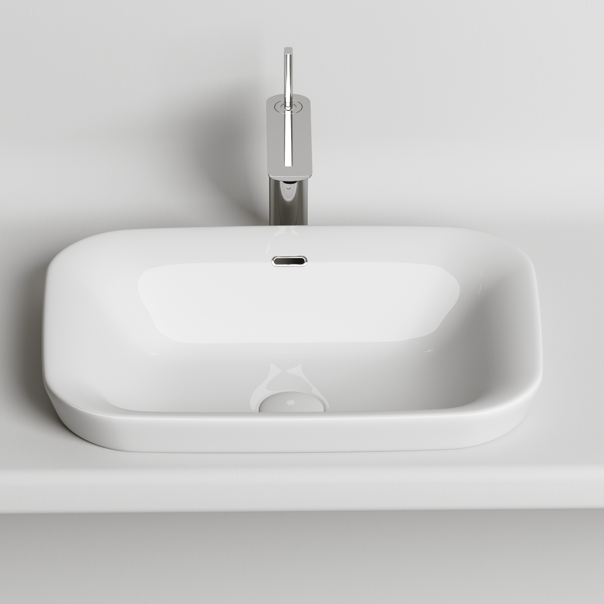 Умывальник прямоугольный встраиваемый сверху в столешницу element 580x400x150мм