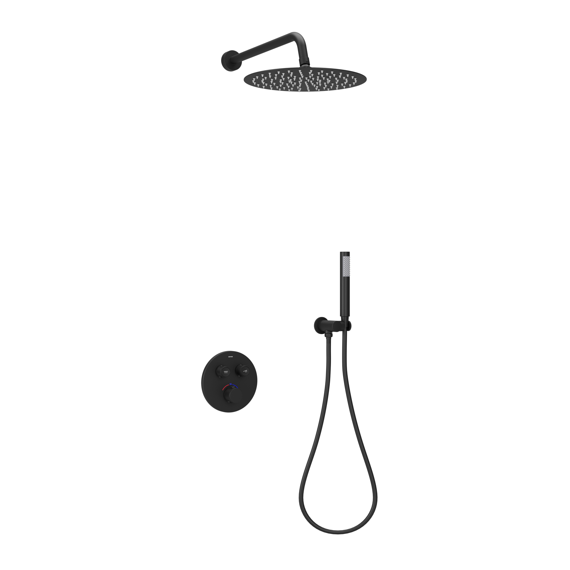 Душевой комплект sancos link встраиваемый, c термостатическим смесителем, цвет черный матовый, арт. sc3005mb Душевой комплект sancos link встраиваемый, c термостатическим смесителем, цвет черный матовый, арт. sc3005mb