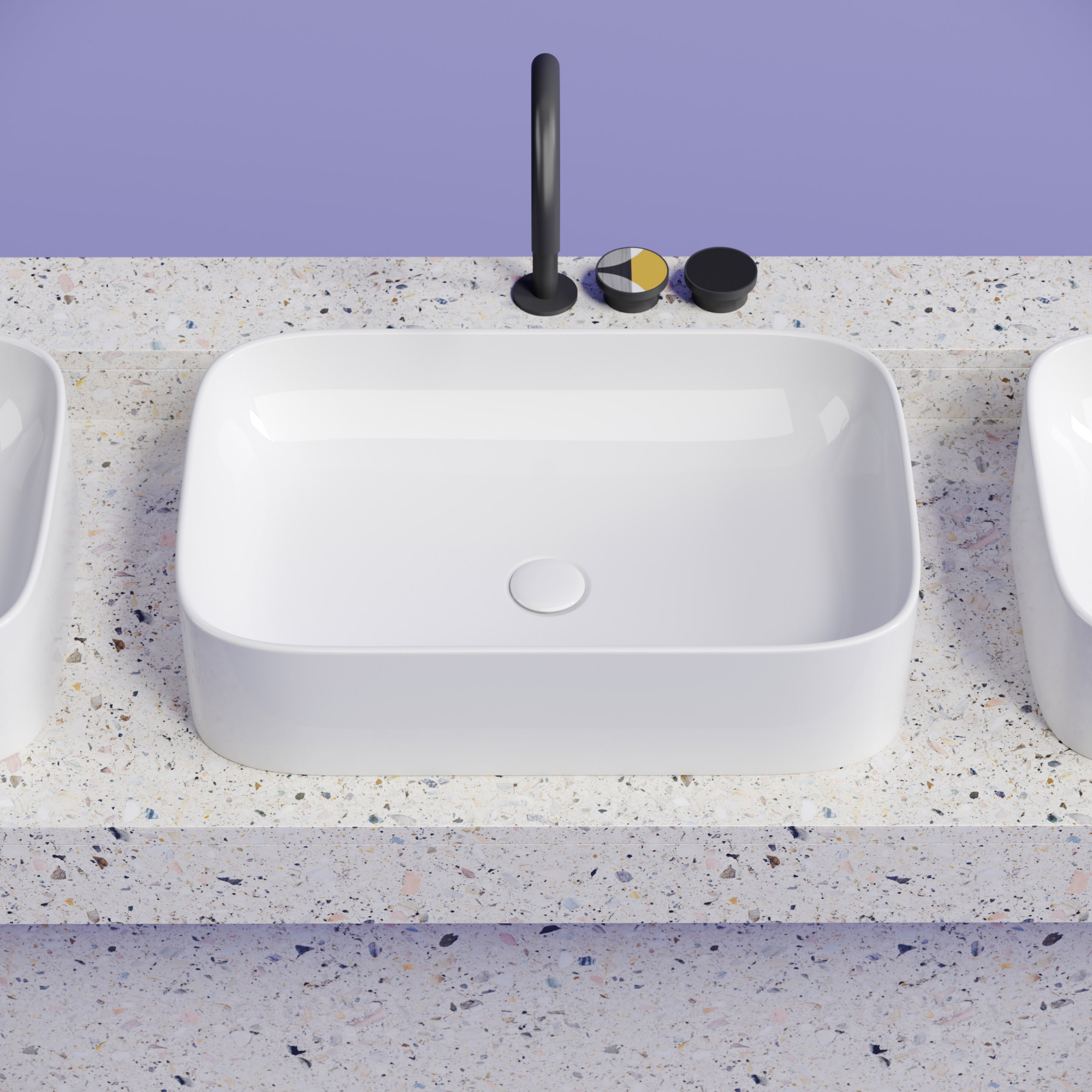 Умывальник чаша накладная прямоугольная element 605x380x150мм