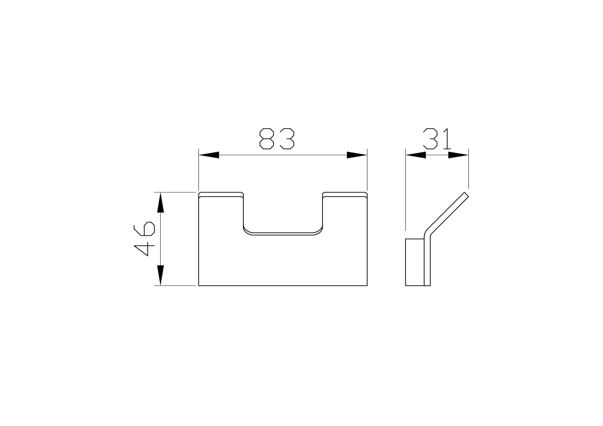 Двойной крючок для ванной wonzon & woghand lotte, темный графит (ww-8325-bgm)