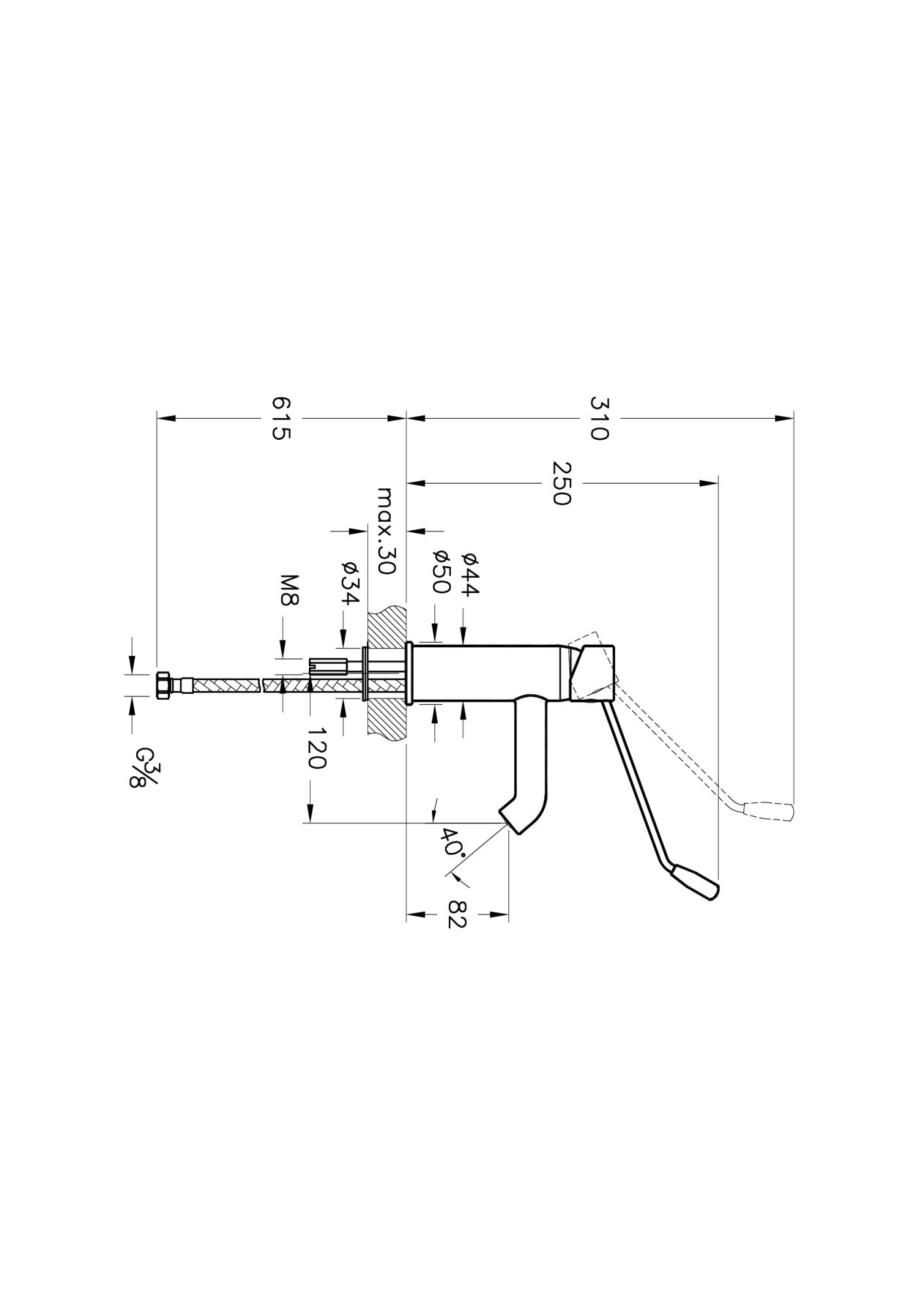 Смеситель aquamed для раковины, локтевой