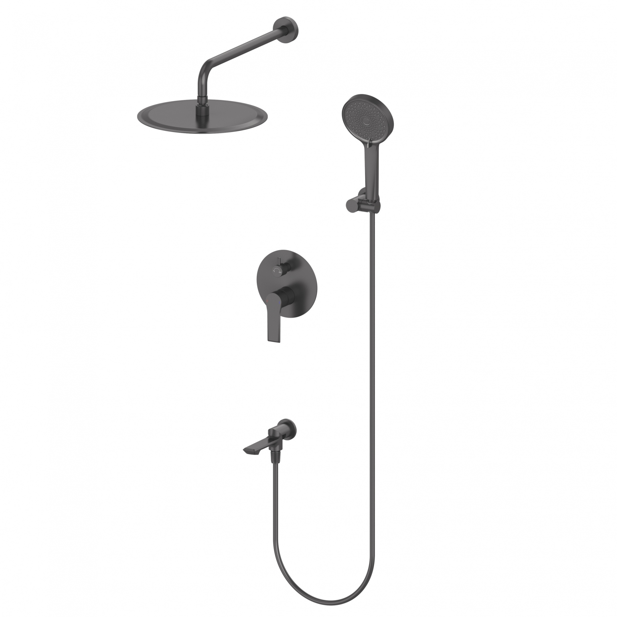 Душевая система встраиваемая wonzon & woghand brilliant, черный матовый (ww-88939079-mb)