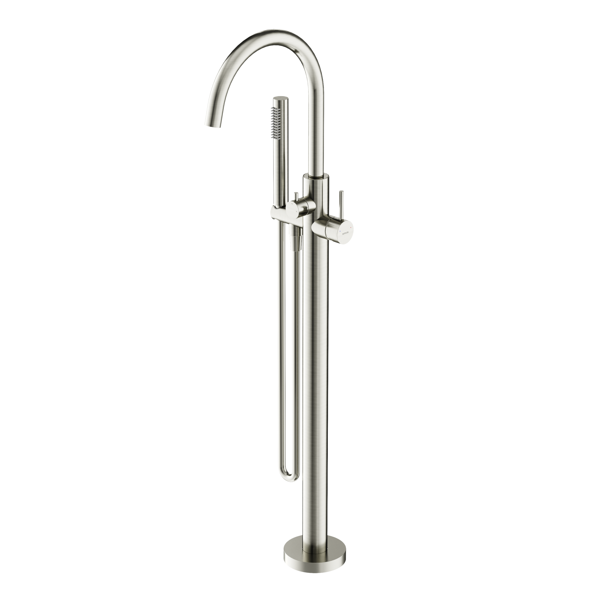 Смеситель для ванны напольный SANCOS Etna, брашированный никель, PVD покрытие, арт. SC9009BN