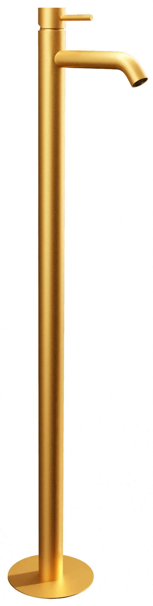 Смеситель для раковины напольный с донным клапаном x style bg золото брашированное remer