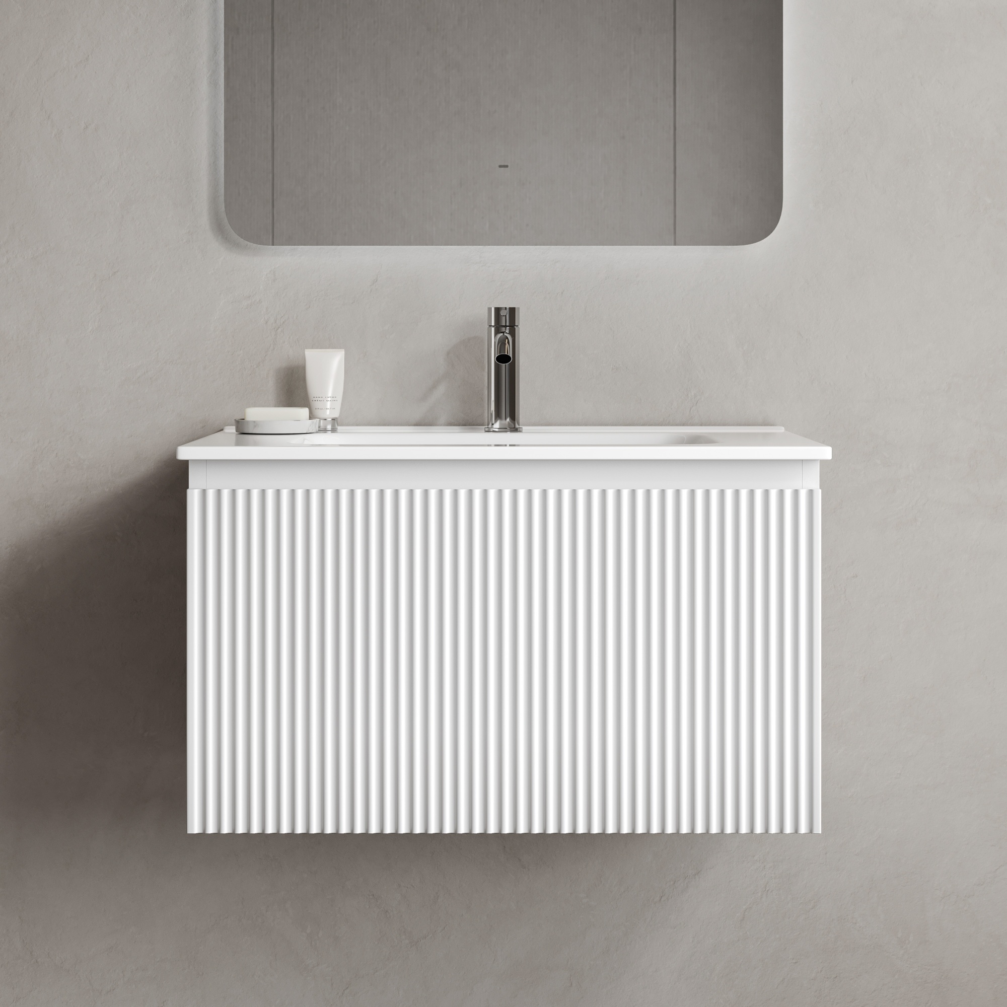 Тумба подвесная SANCOS Snob R 1.0 690х445х406, c одним ящиком оснащенным доводчиками Bianco, арт. SNR1.070W