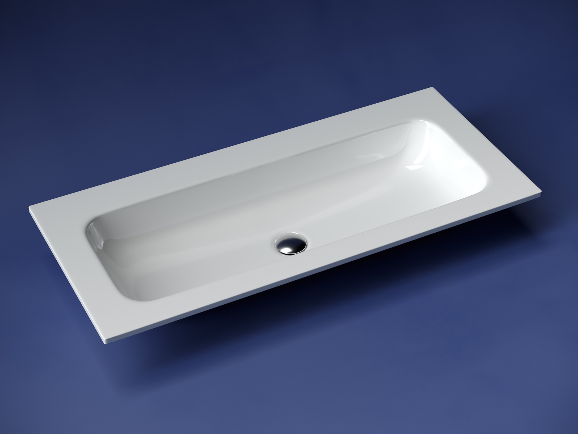 Раковина накладная grace прямоугольная, без отверстия под смеситель, 1010*457*137, цвет белый, арт. cn7013wx
