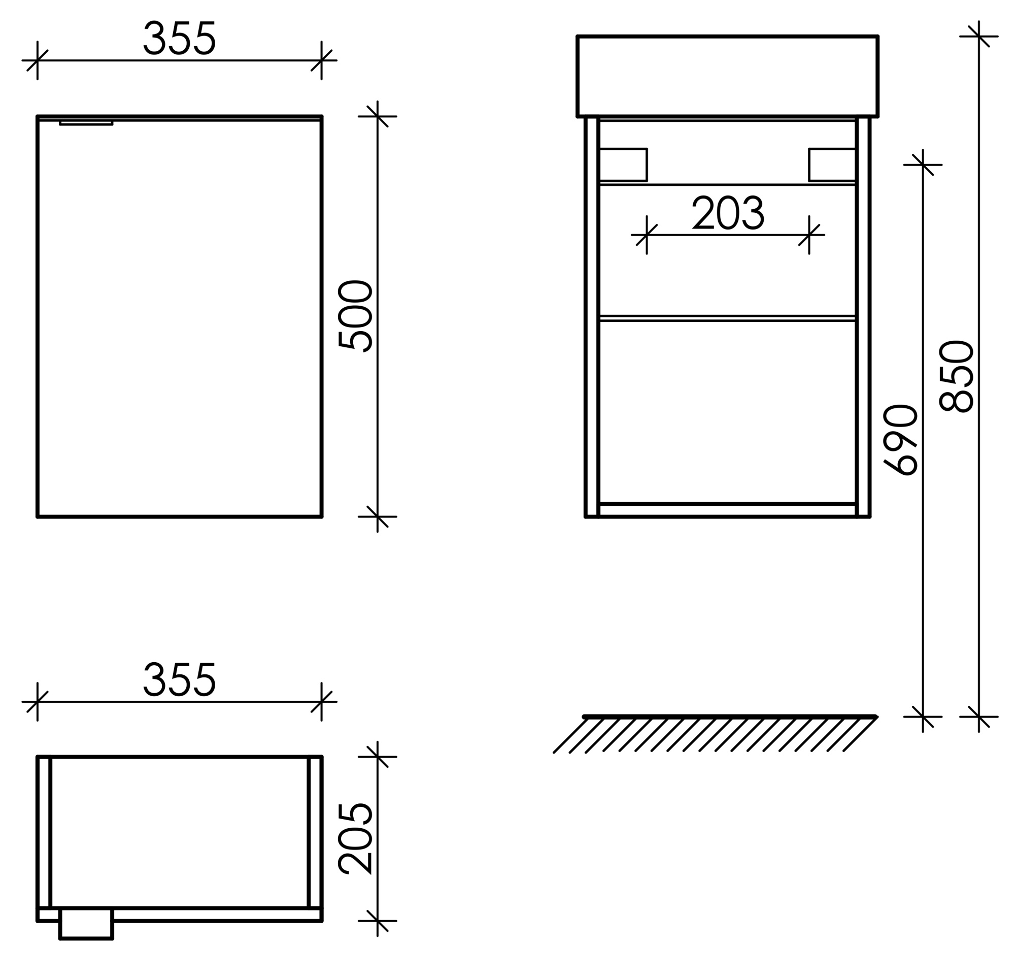 Тумба подвесная sancos mini 355х205х500, с распашной дверцей, внутри 1 полка, белый глянец , арт.mn35wr