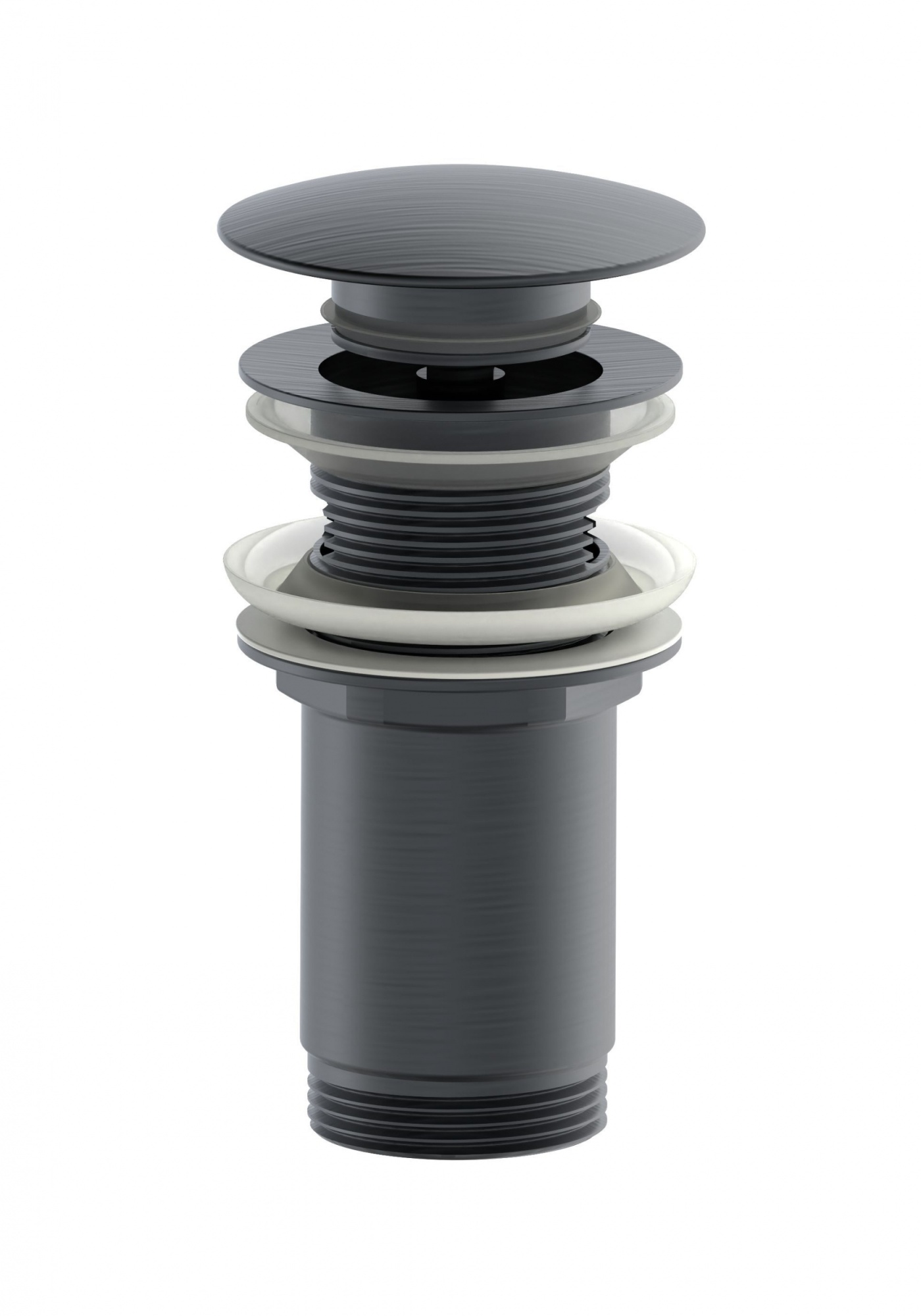 Донный клапан для раковины с переливом 1 1/4 wonzon & woghand, темный графит (ww-88ss09-bgm)