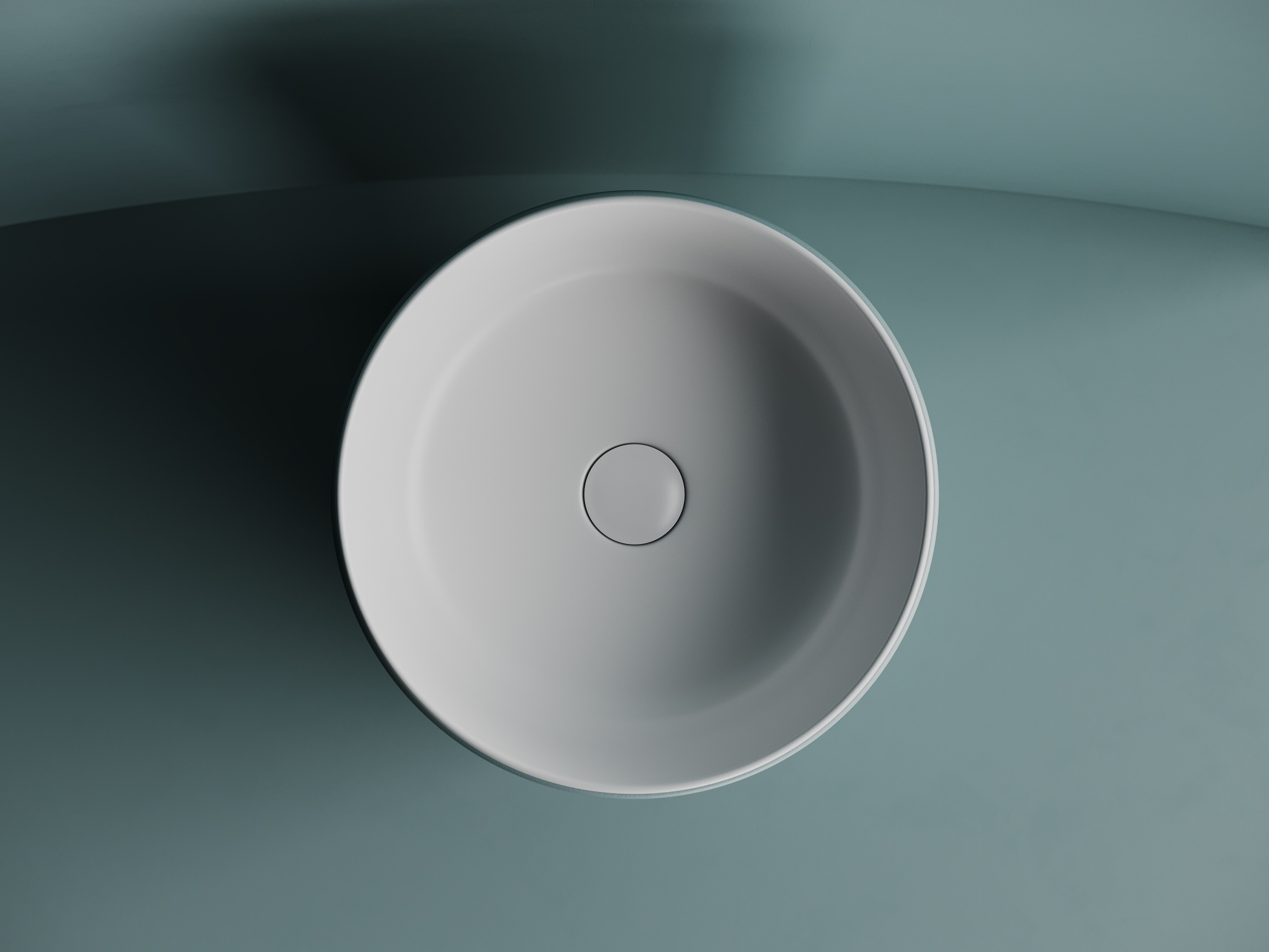 Раковина накладная круглая 356x356x135, цвет белый матовый