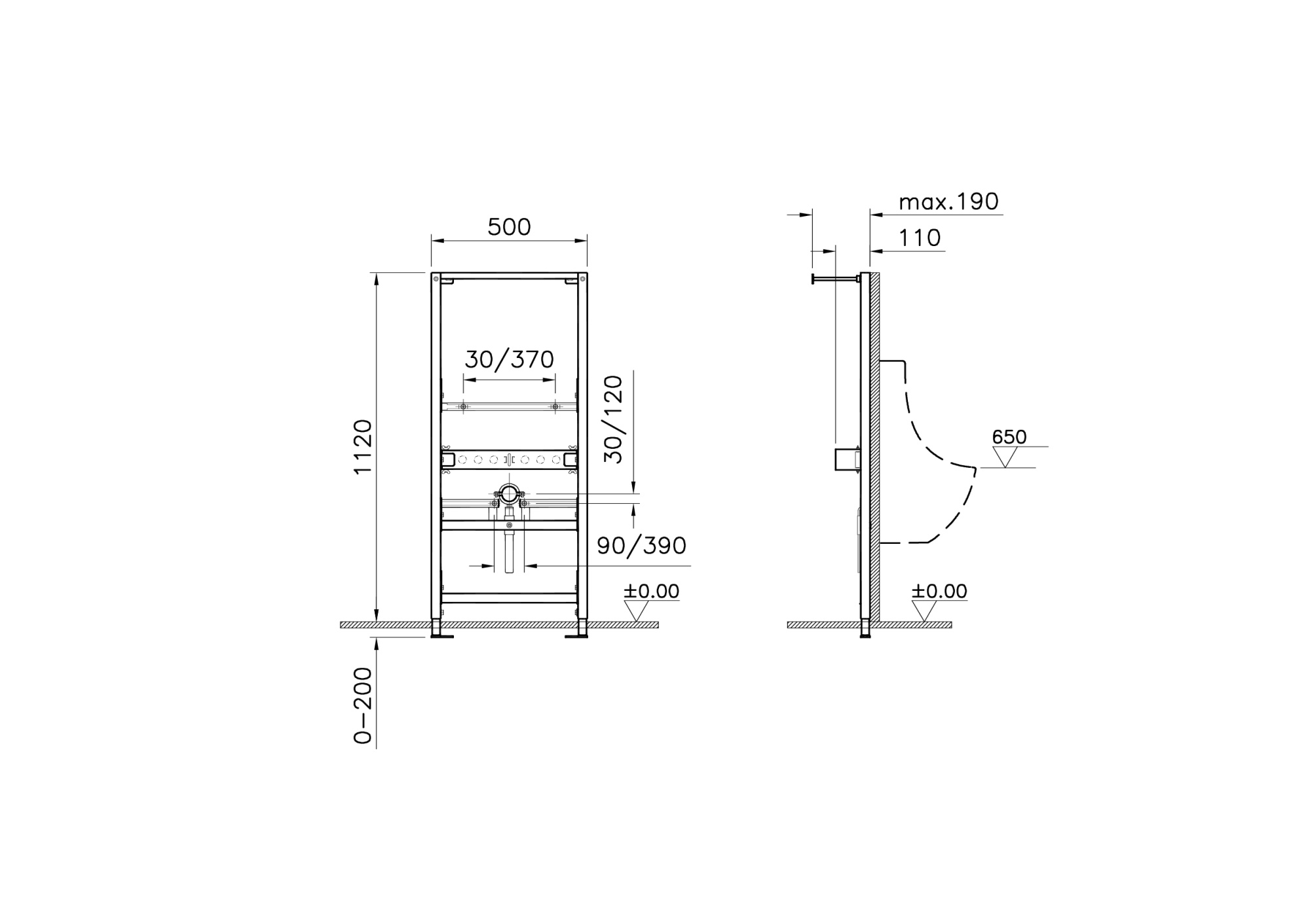 Рама скрыт.монтажа д/писсуара