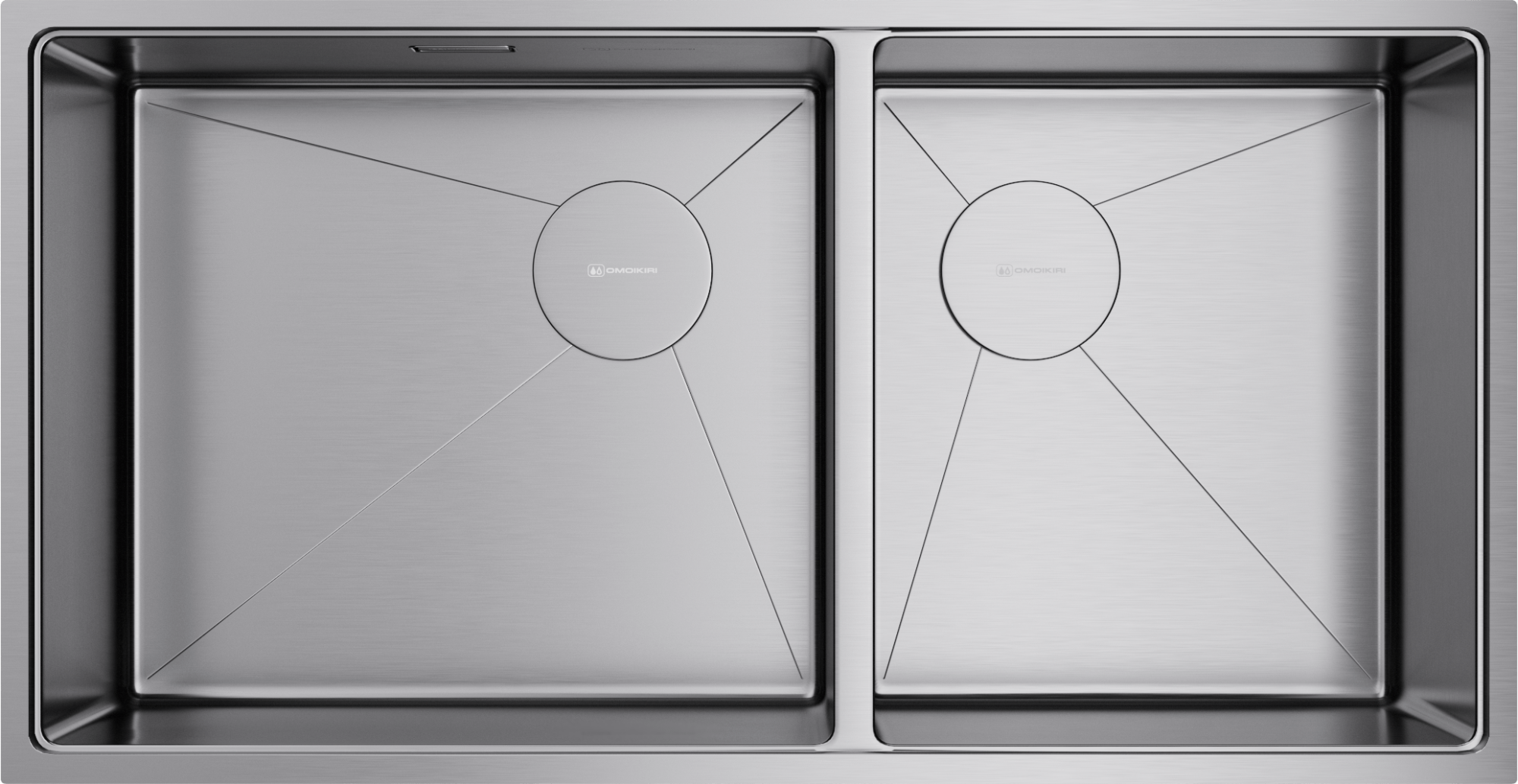 Кухонная мойка omoikiri taki 85-2-lb-u/if side-in нерж. сталь/нержавеющая сталь 850 x 440 x 200