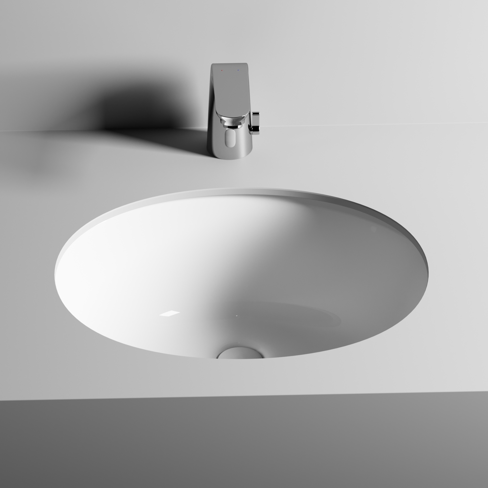 Умывальник овальный встраиваемый под столешницу element 510x420x195мм, с крепежом и шаблоном для установки