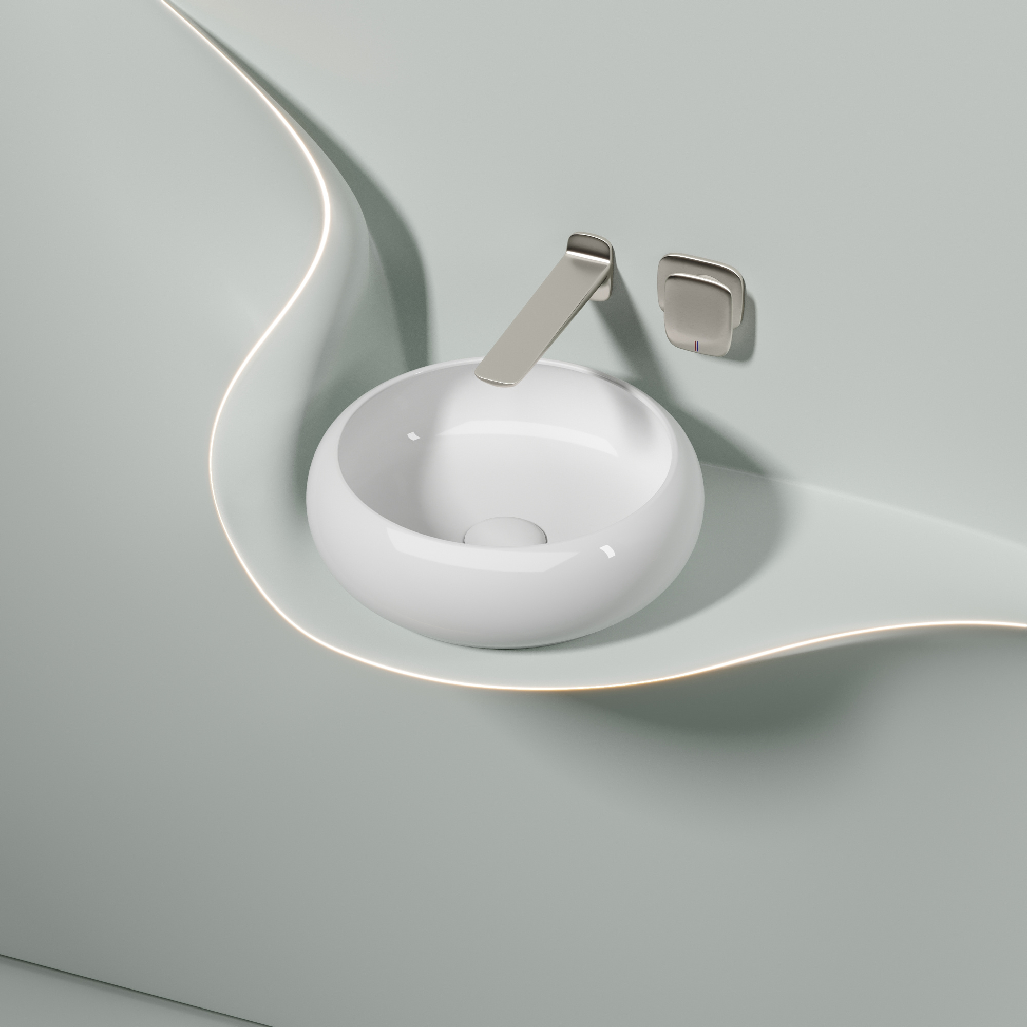 Умывальник чаша накладная круглая element 360x360x120мм