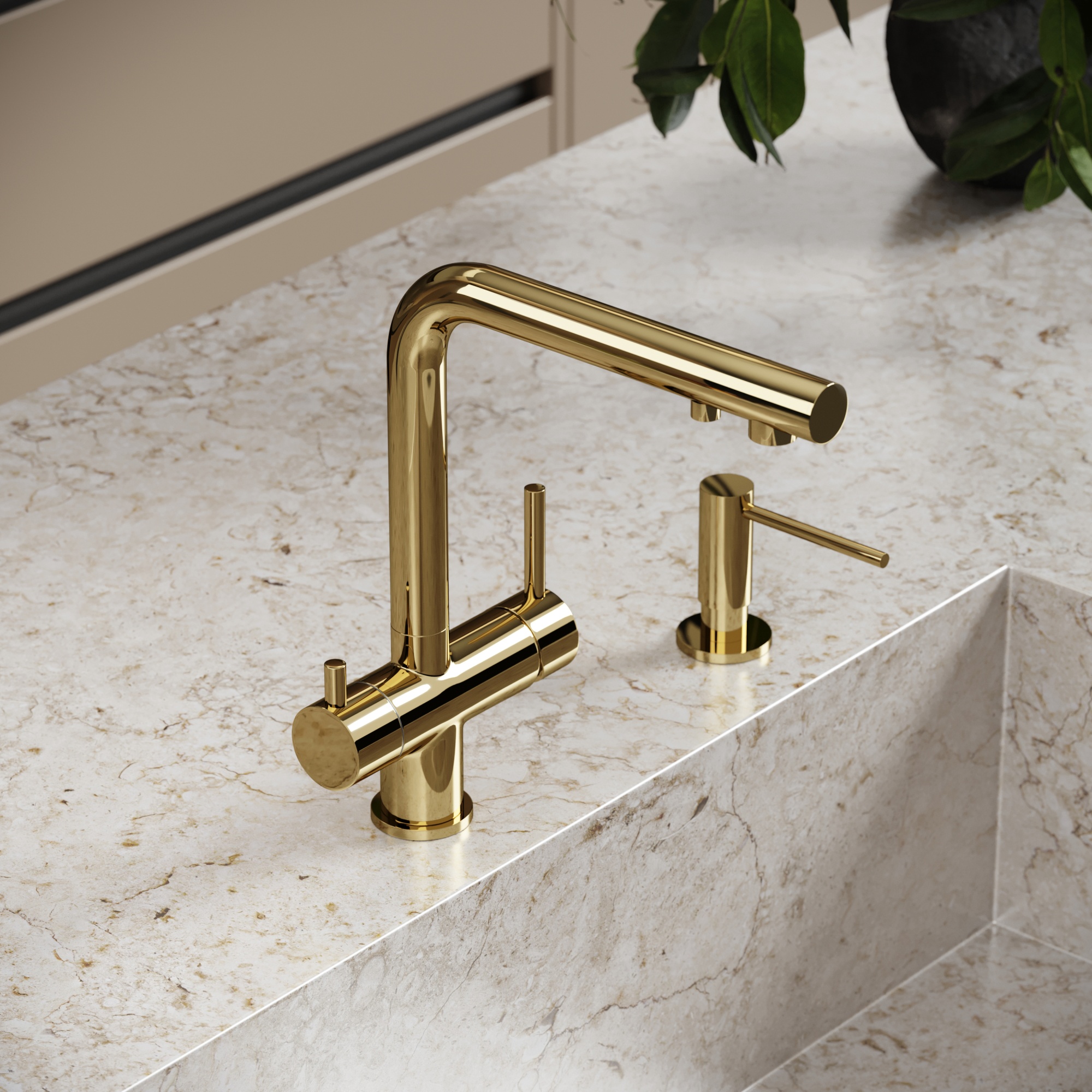 Смеситель для кухни SANCOS Foster с возможностью подключения фильтра для воды, цвет полированное золото, арт. SC4014ZG