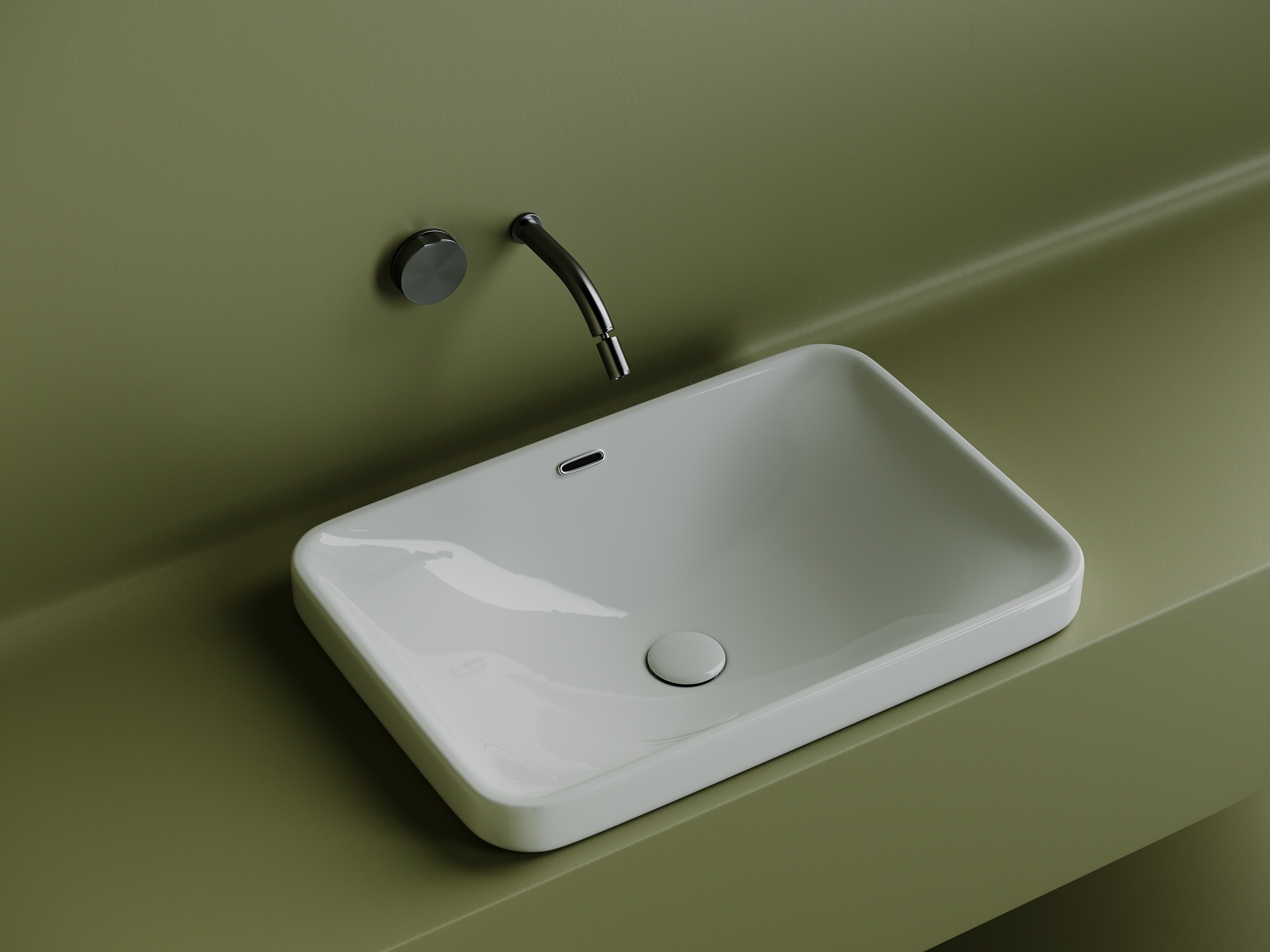 Умывальник прямоугольный встраиваемый сверху в столешницу element 605x415x185мм