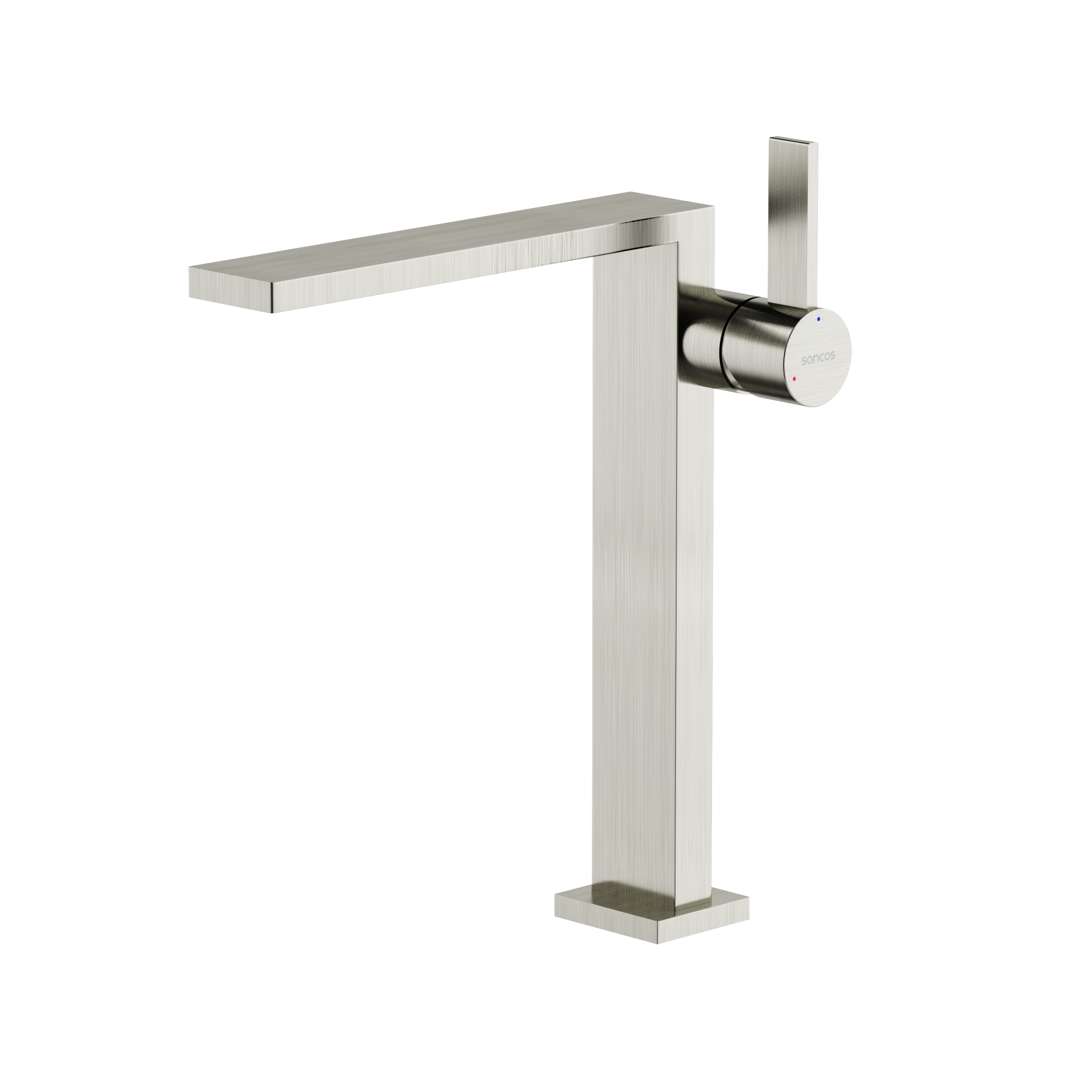 Смеситель для раковины высокий SANCOS Linn, брашированный никель, PVD покрытие, арт. SC9020BN