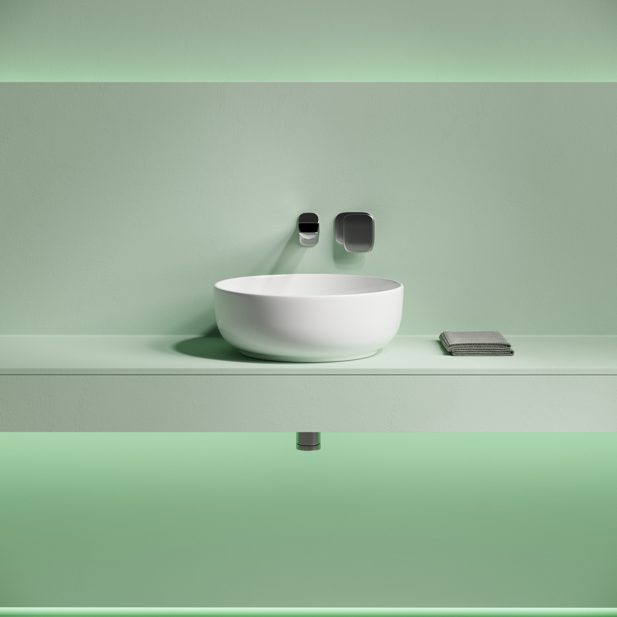 Раковина накладная taycan, круглая, диаметр 375 мм, высота 140 мм, белая Раковина накладная taycan, круглая, диаметр 375 мм, высота 140 мм, белая