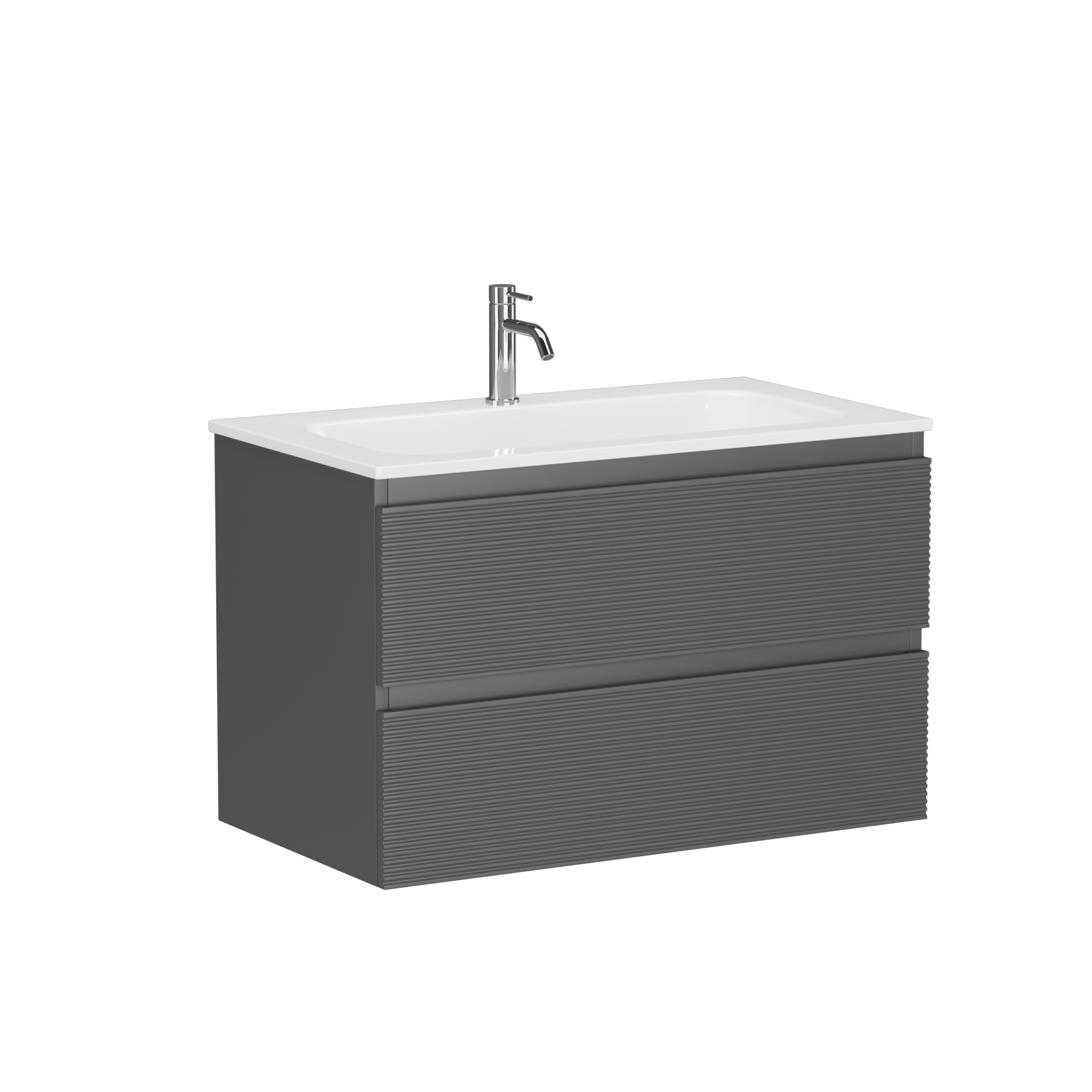 Тумба подвесная sancos folk 790х445х500, c двумя ящиками оснащенными доводчиками, grey soft, арт.fl80gs