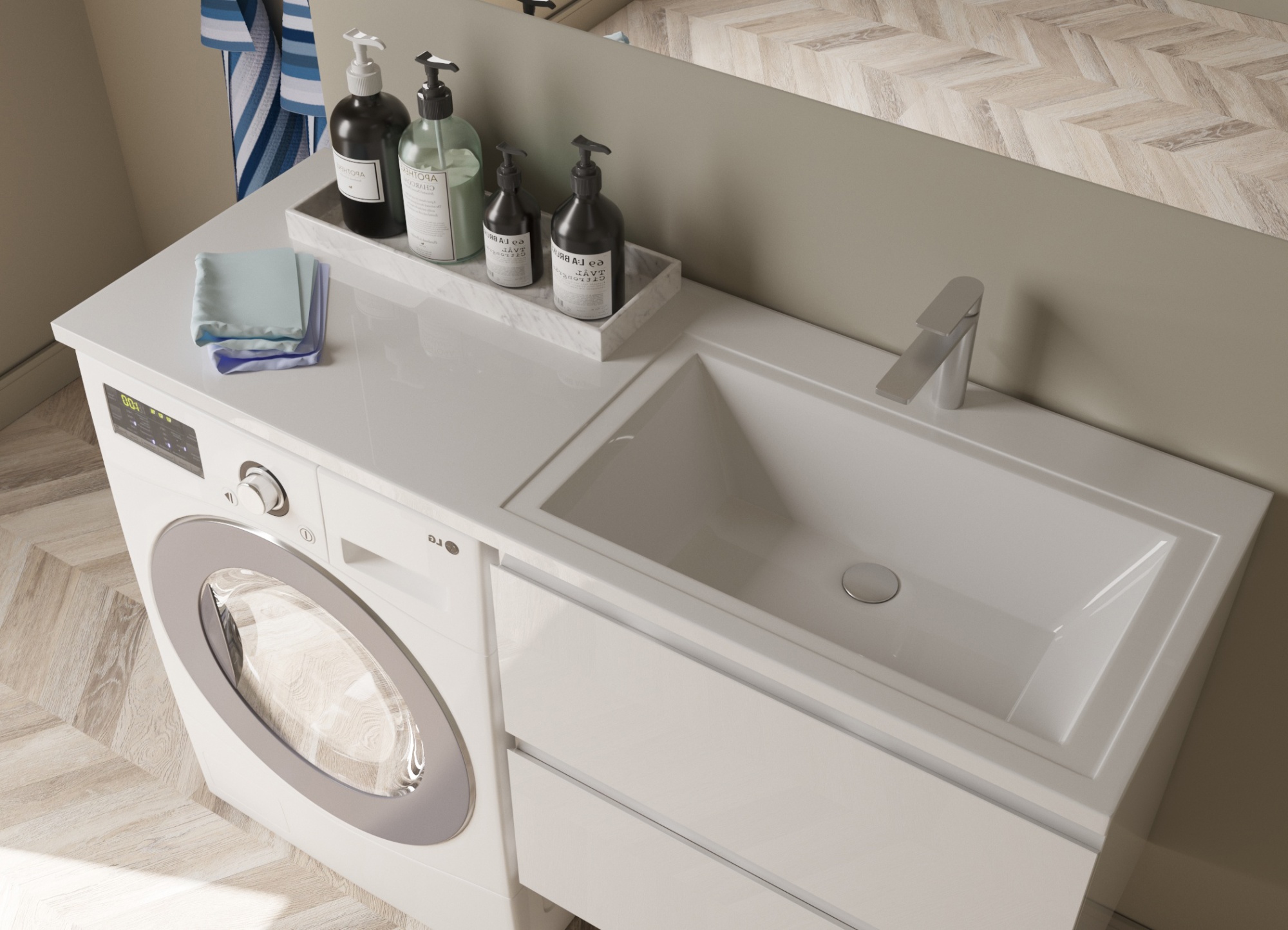 Раковина "dallas silk" правая 1300х480