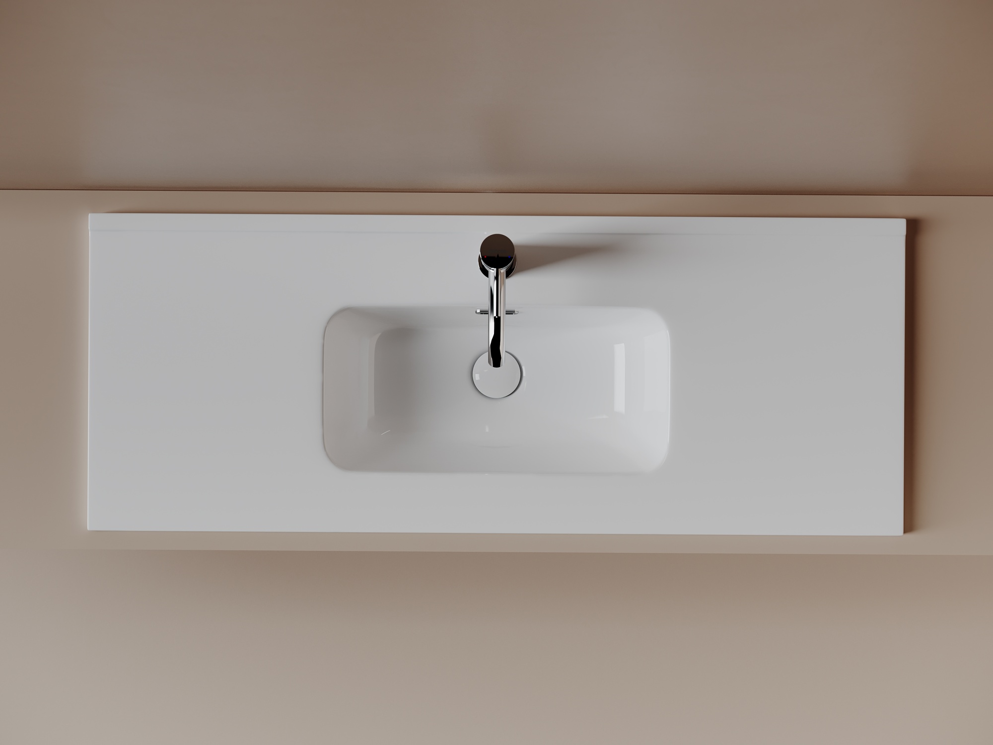 CN7027 Раковина мебельная накладная Compact 1010x395x175, цвет белый