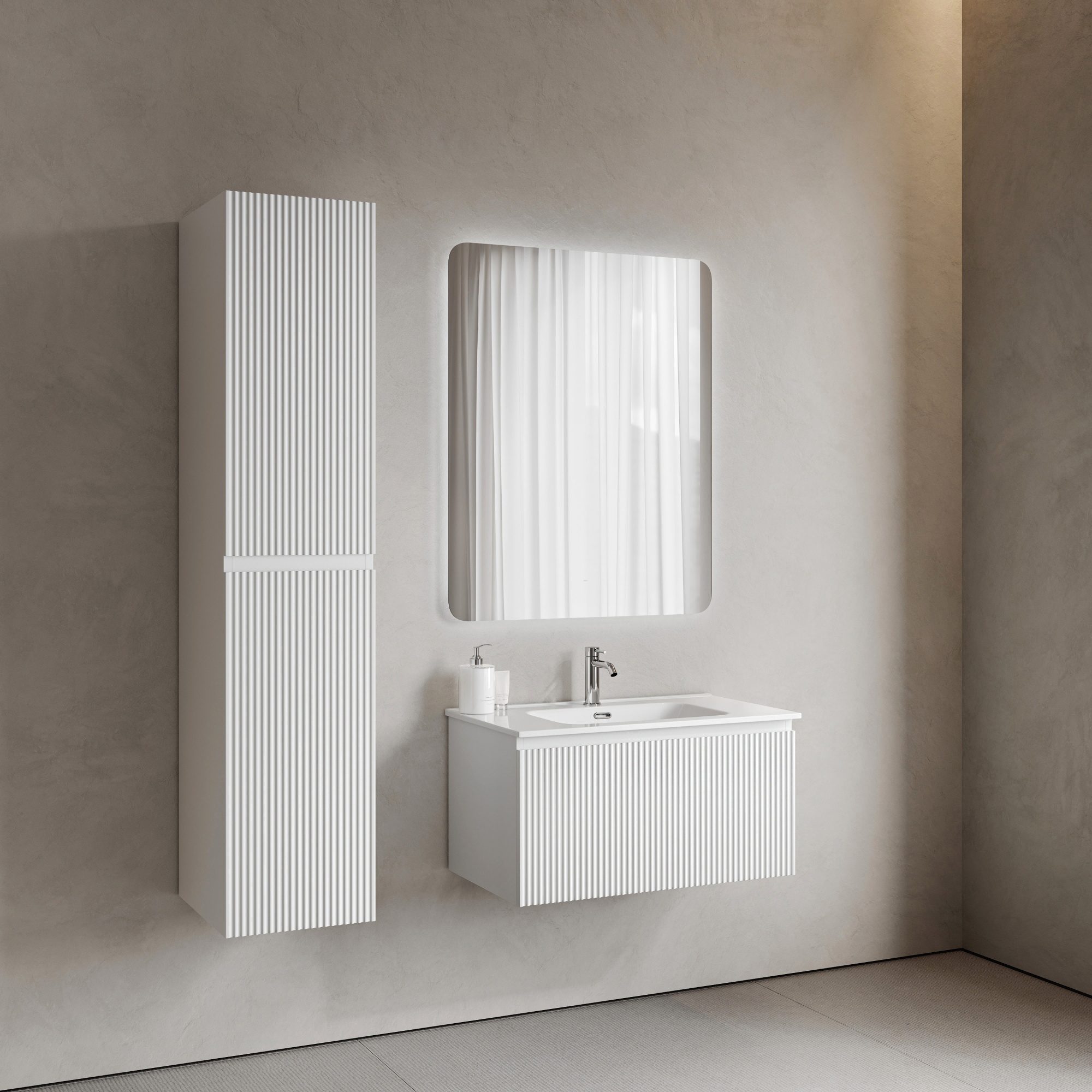 Тумба подвесная SANCOS Snob R 1.0 790х445х406, c одним ящиком оснащенным доводчиками, Bianco , арт.SNR1.080W