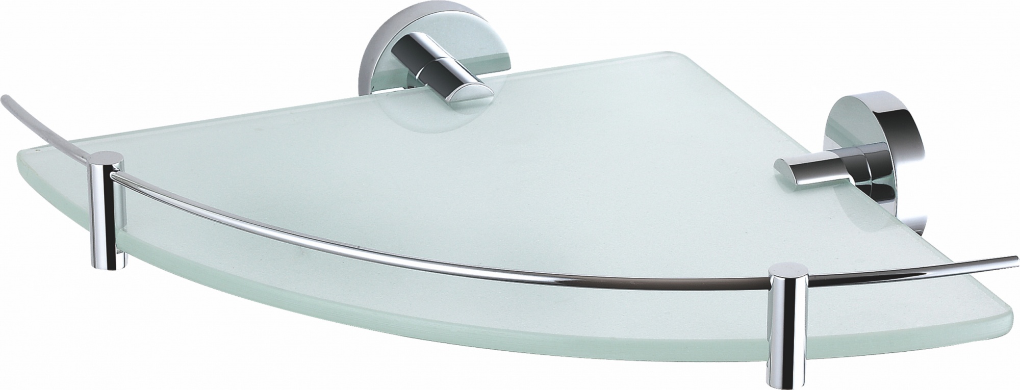 Стеклянная полка для ванной угловая wonzon & woghand easy, хром (ww-8117)