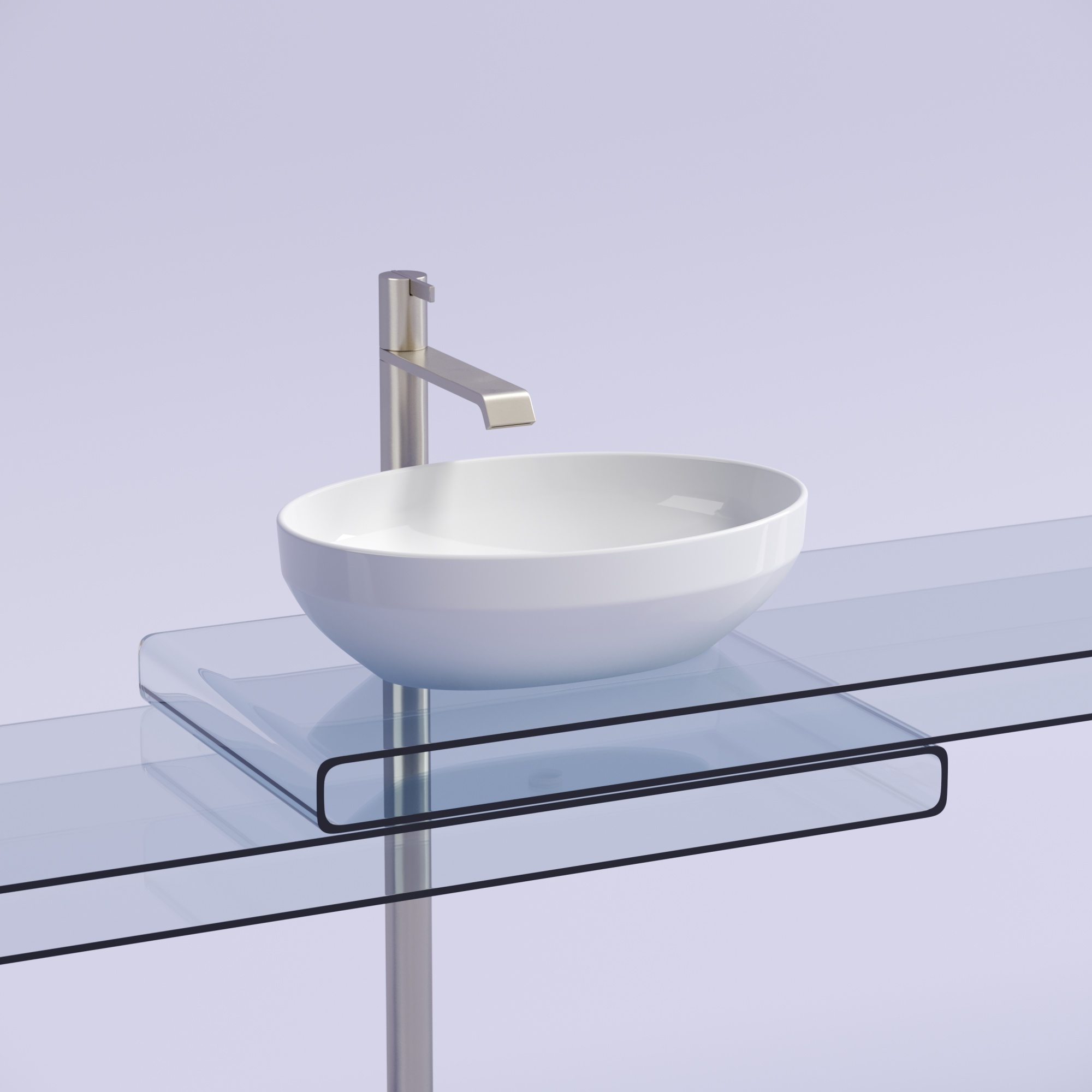 Умывальник чаша накладная овальная element 502x363x145мм