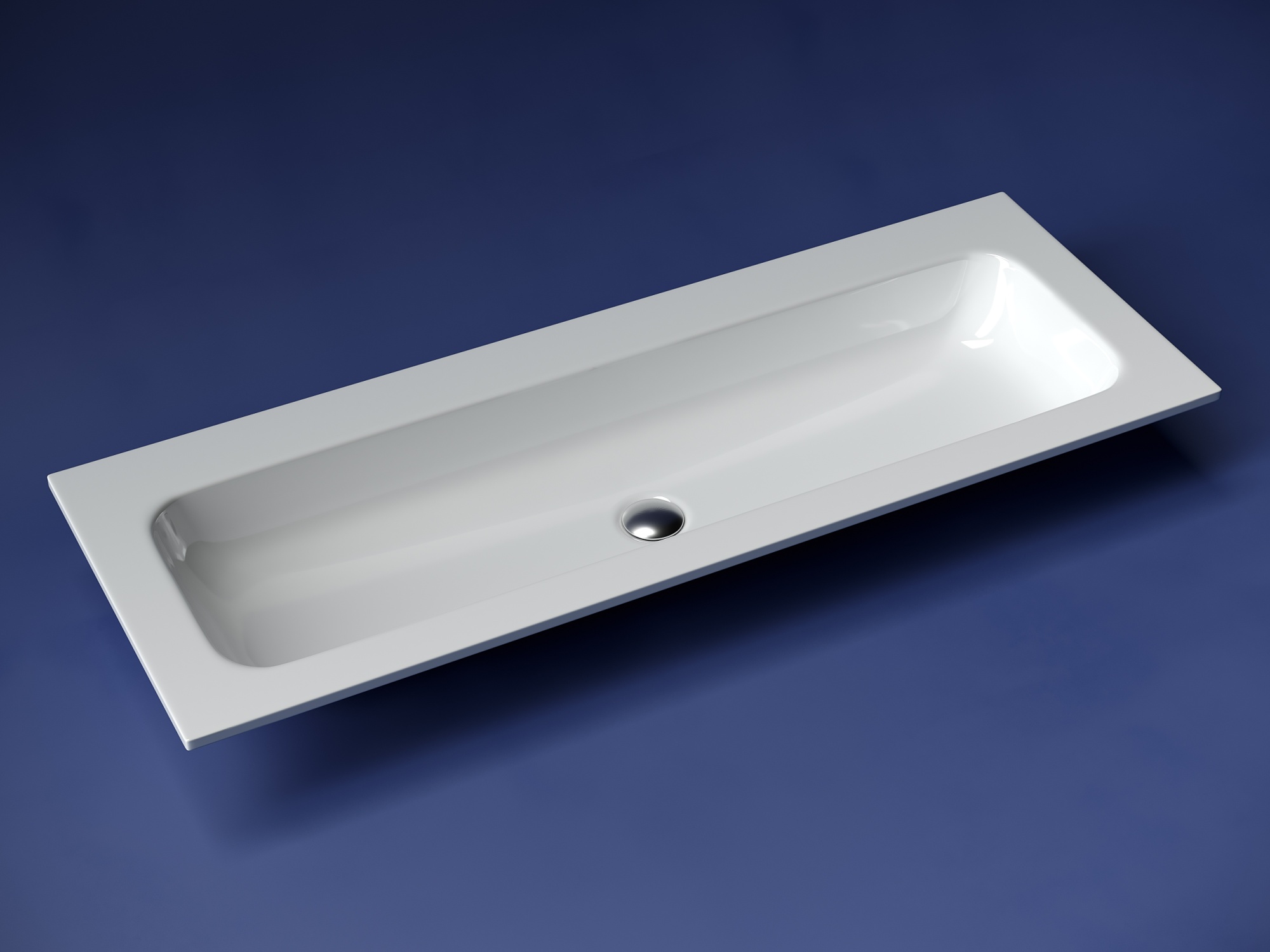 Раковина накладная grace прямоугольная, без отверстия под смеситель 1210*457*137 мм, цвет белый, арт. cn7016wx