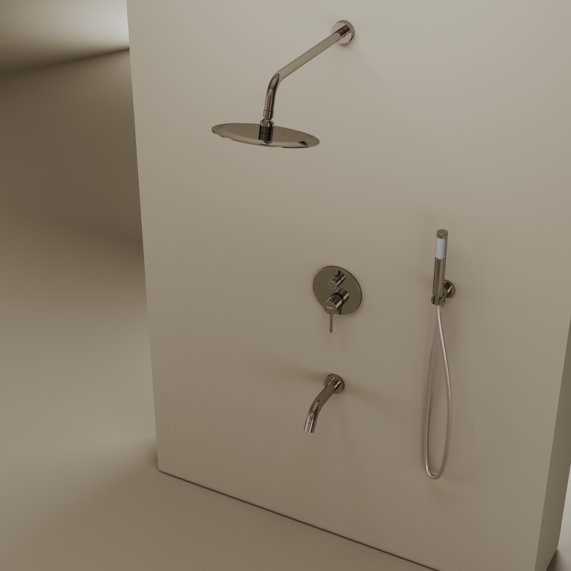 Душевой комплект sancos select встраиваемый  для ванны/душа, цвет хром, арт. sc3004ch