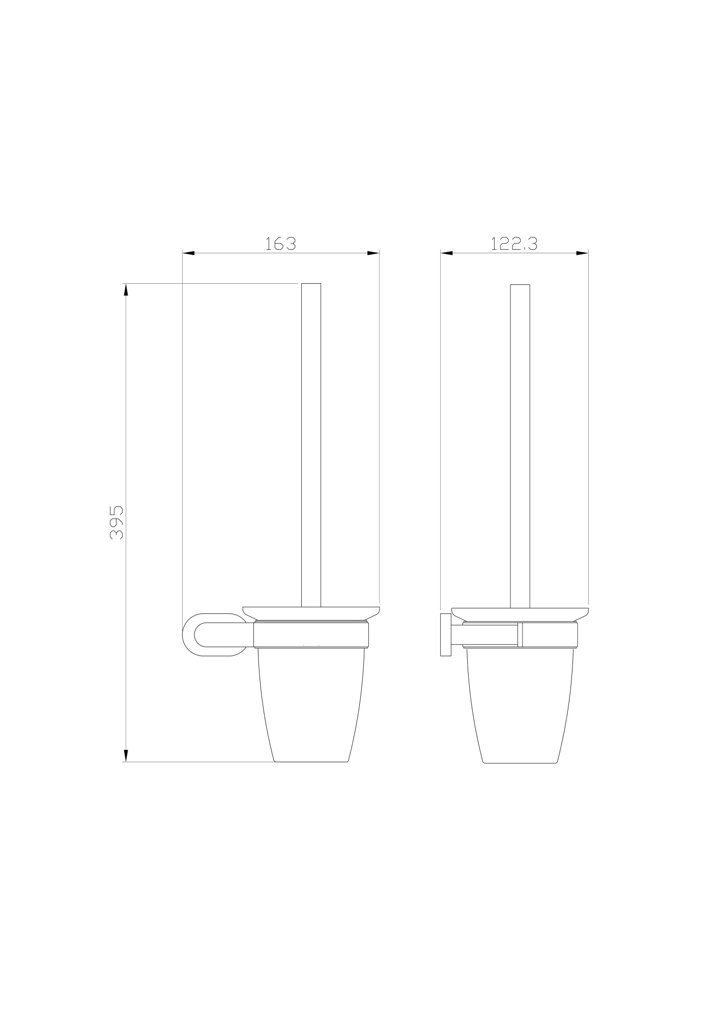 Туалетный ершик в комплекте wonzon & woghand first, хром (ww-8429)