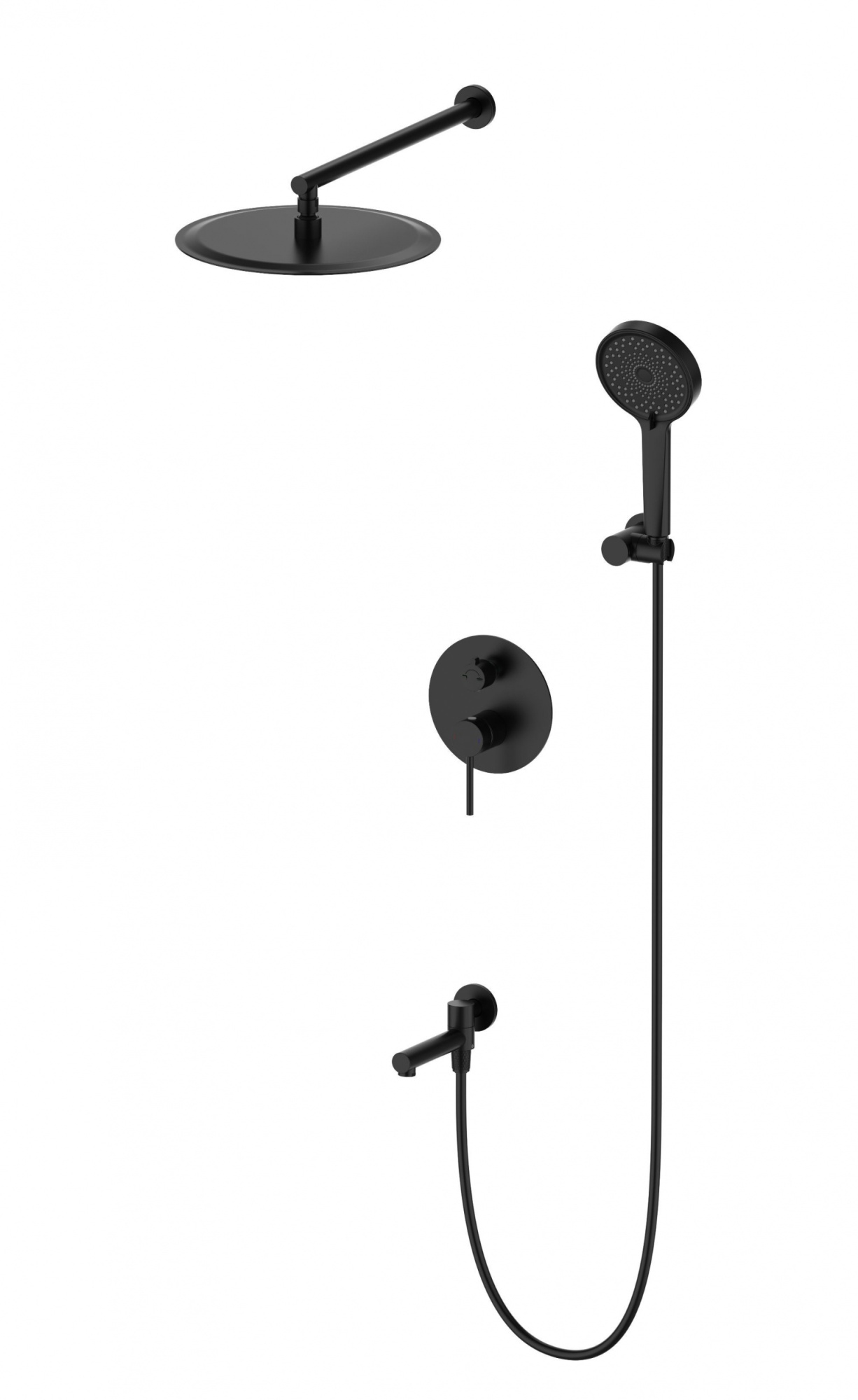 Душевая система встраиваемая wonzon & woghand stick, черный матовый (ww-88939017-mb)