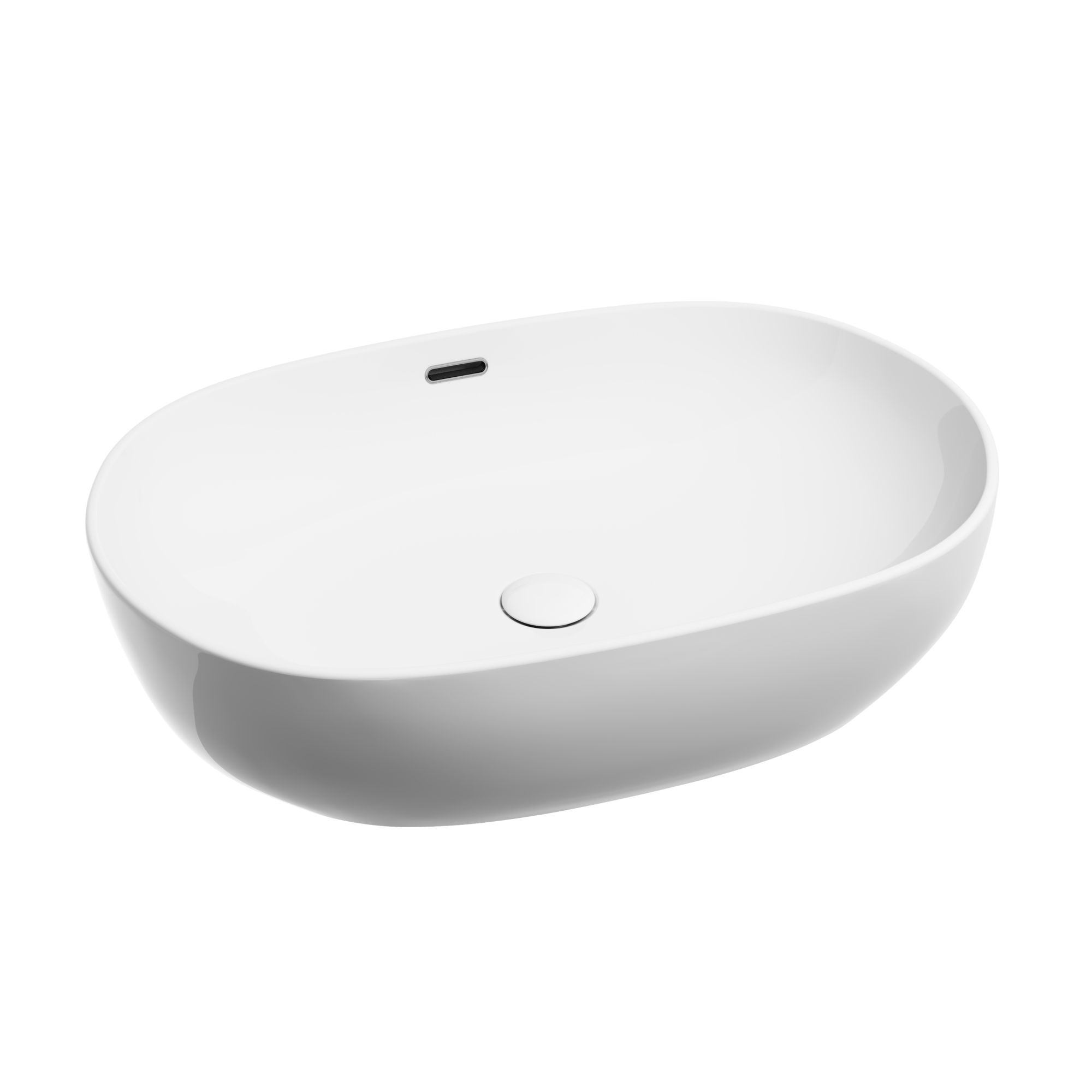 Умывальник чаша накладная овальная со сливом переливом element 610x420x155мм