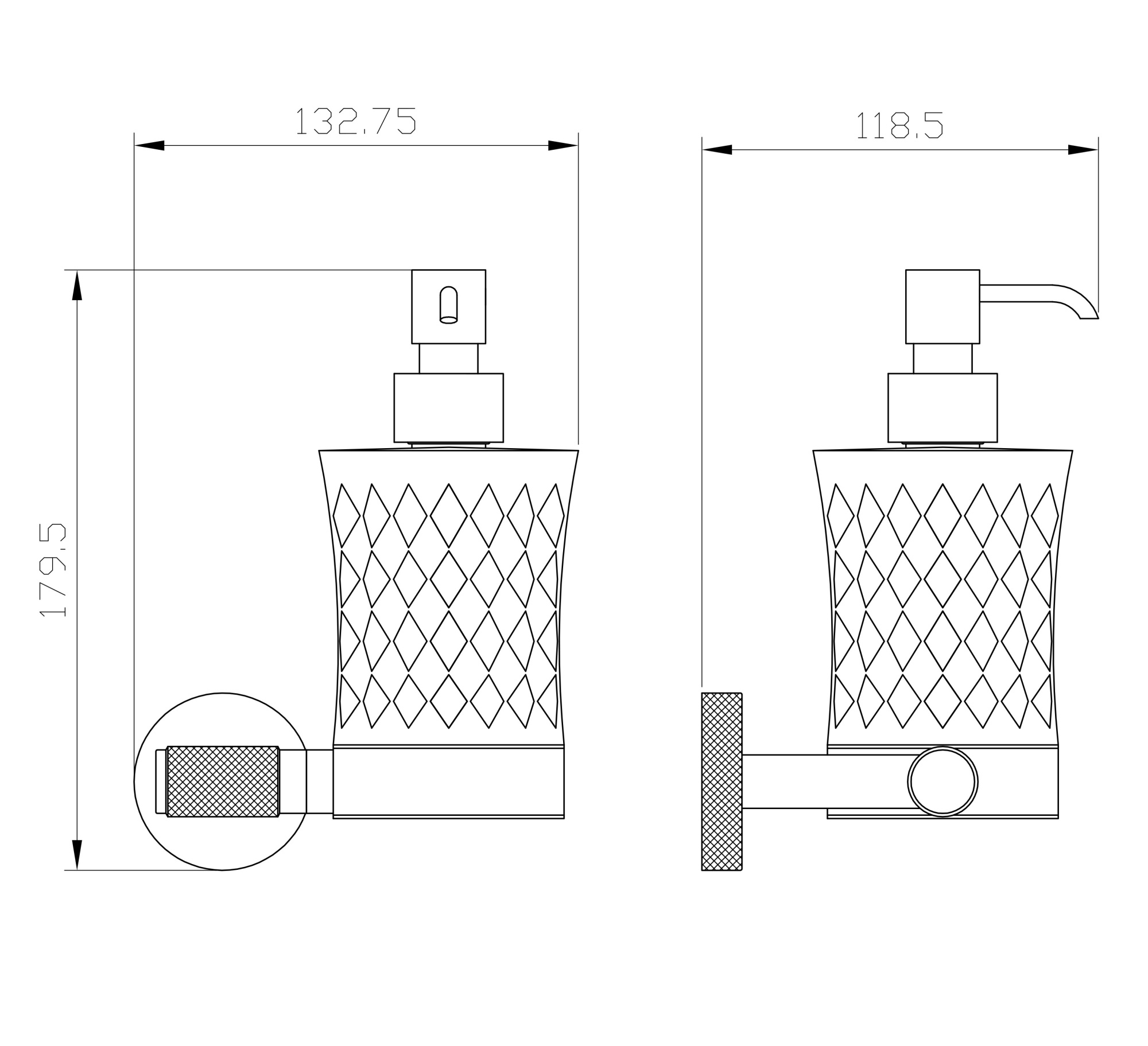 Дозатор мыла wonzon & woghand majestic, черный/золото (ww-9224)