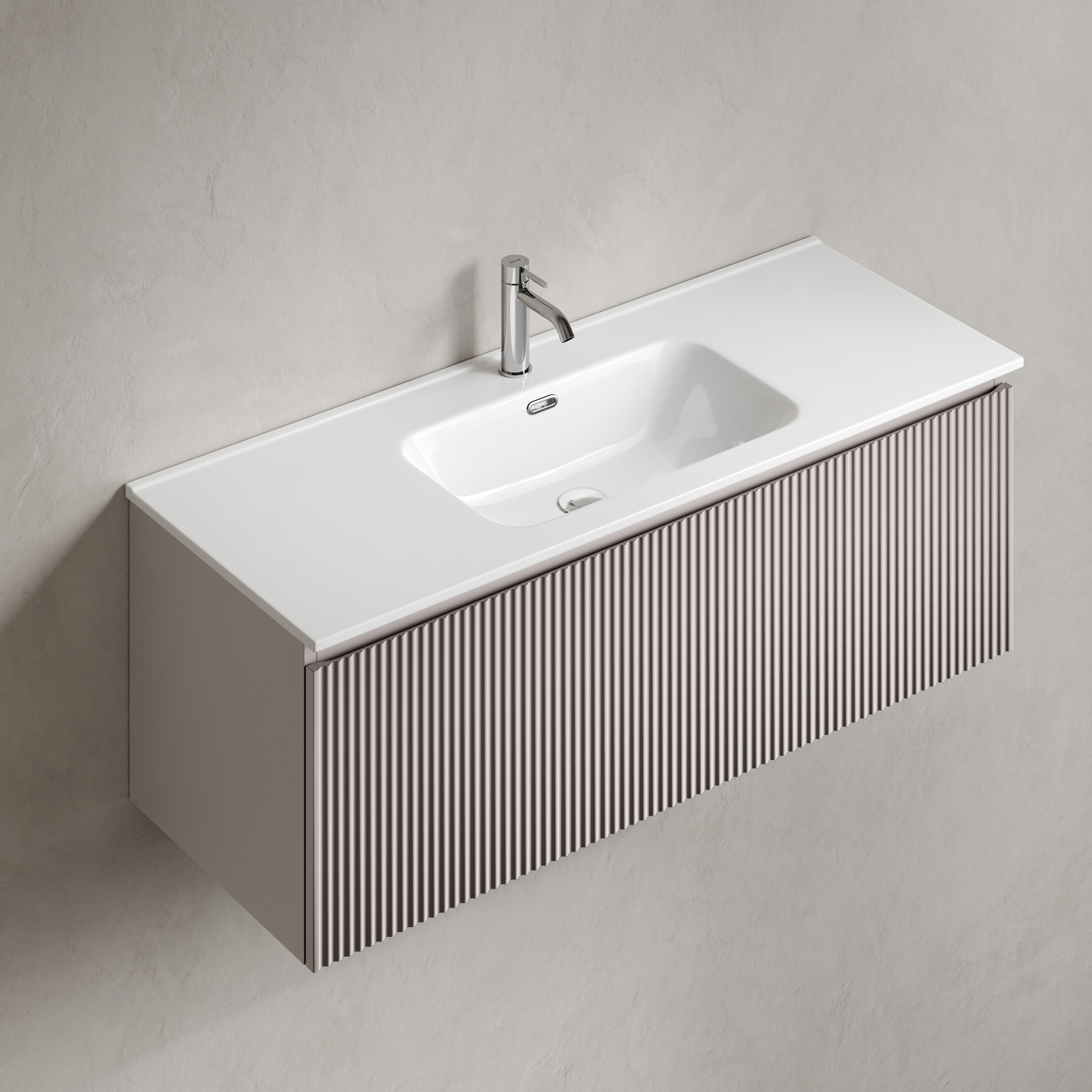 Тумба подвесная SANCOS Snob R 1.0 1195х445х406, c одним ящиком оснащенным доводчиками, Doha Soft , арт.SNR1.0120SM