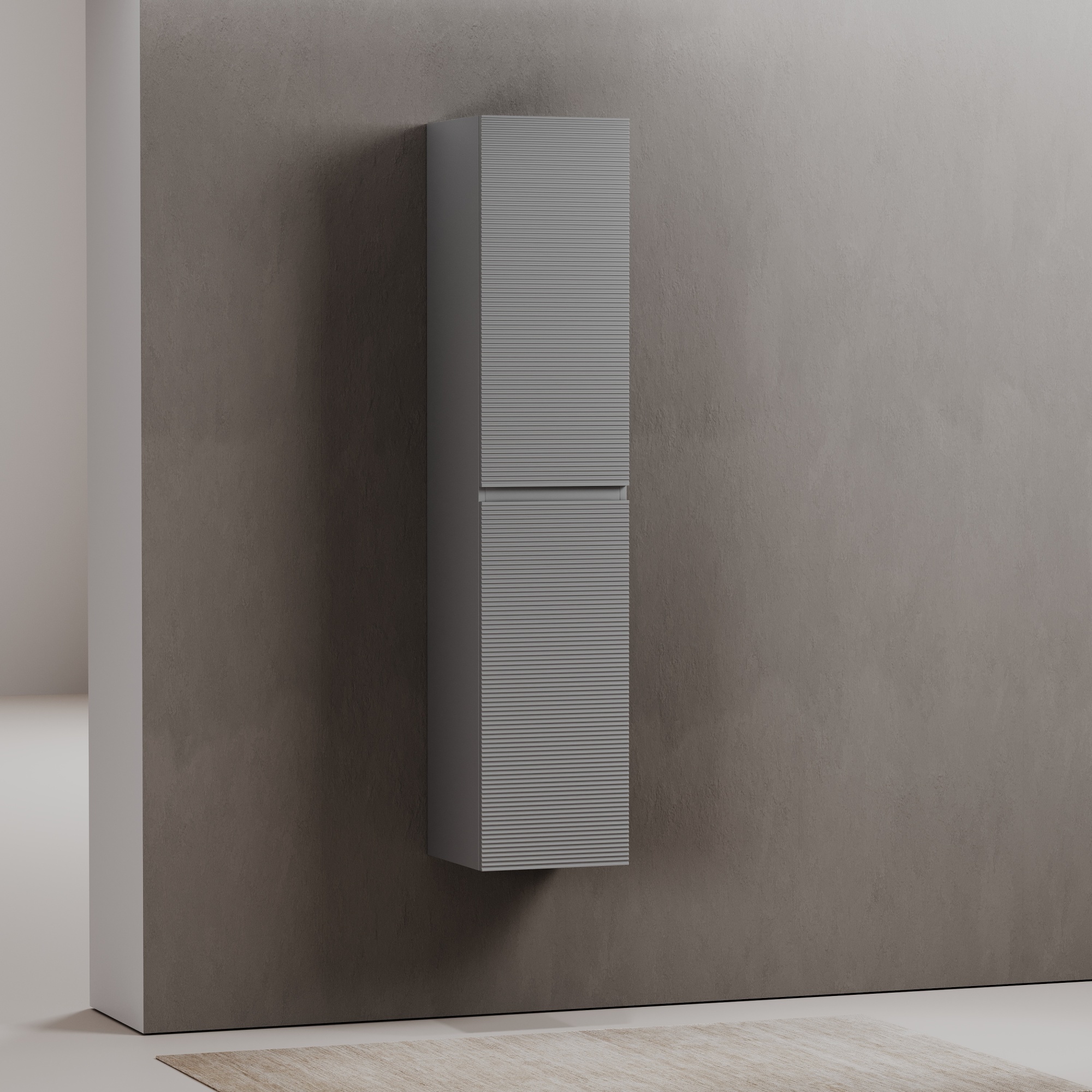 Шкаф-пенал подвесной sancos folk, 350х350х1650 мм, цвет ergraut soft, арт. pfl35es