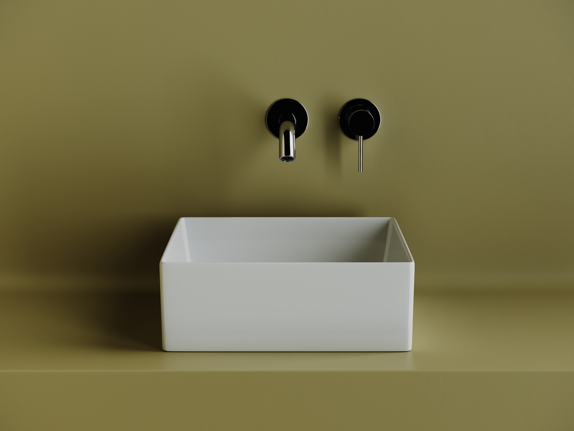 Раковина накладная квадратная 361x361x130, цвет белый, арт.сn6068