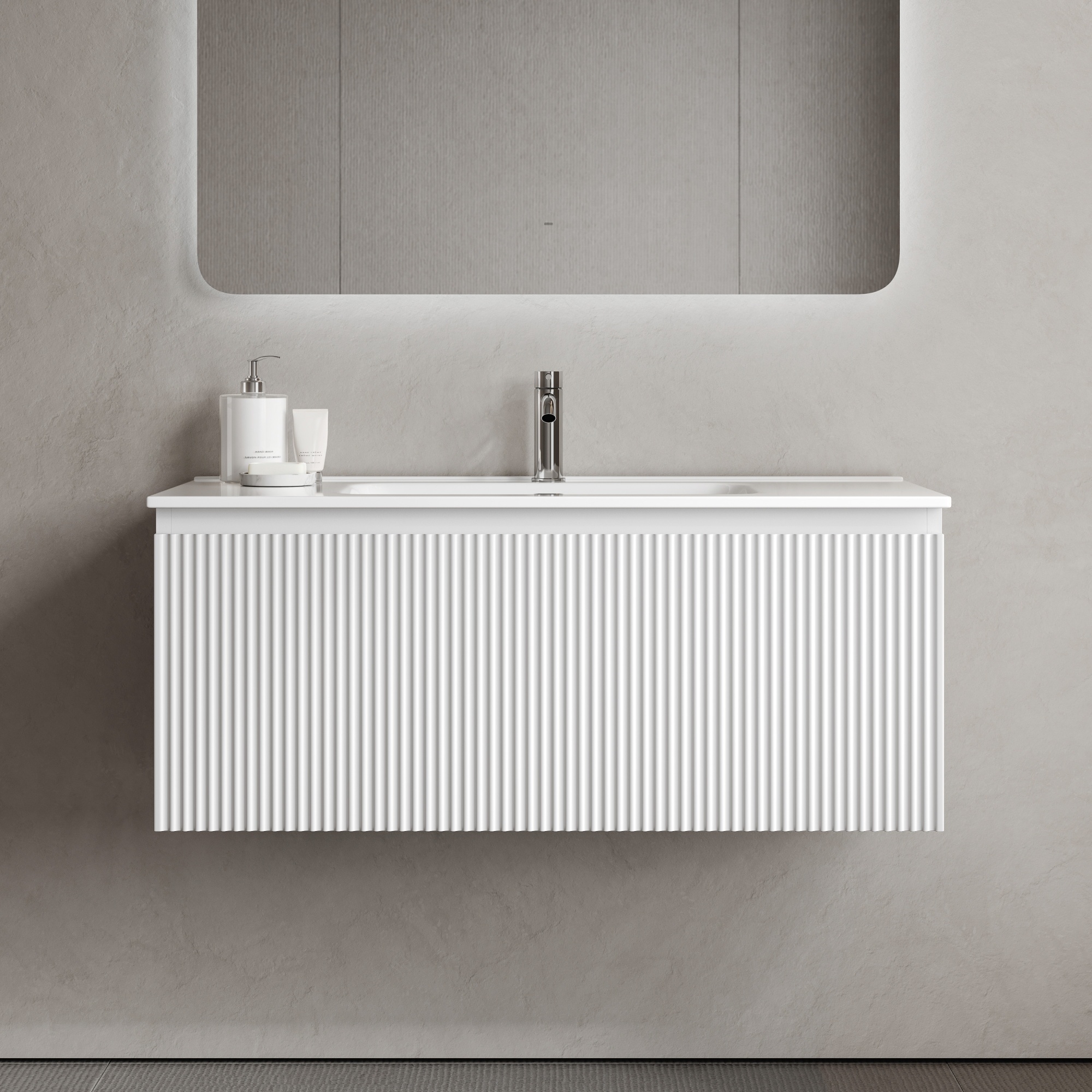 Тумба подвесная SANCOS Snob R 1.0 995х445х406, c одним ящиком оснащенным доводчиками, Bianco , арт.SNR1.0100W