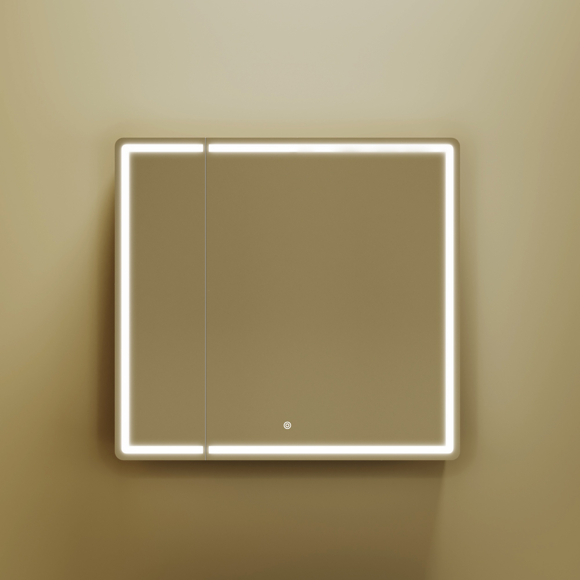 Зеркальный шкаф для ванной комнаты sancos mirror 790x150х740 мм, с led подсветкой, цвет дуб чарльстон, арт. mi80ech