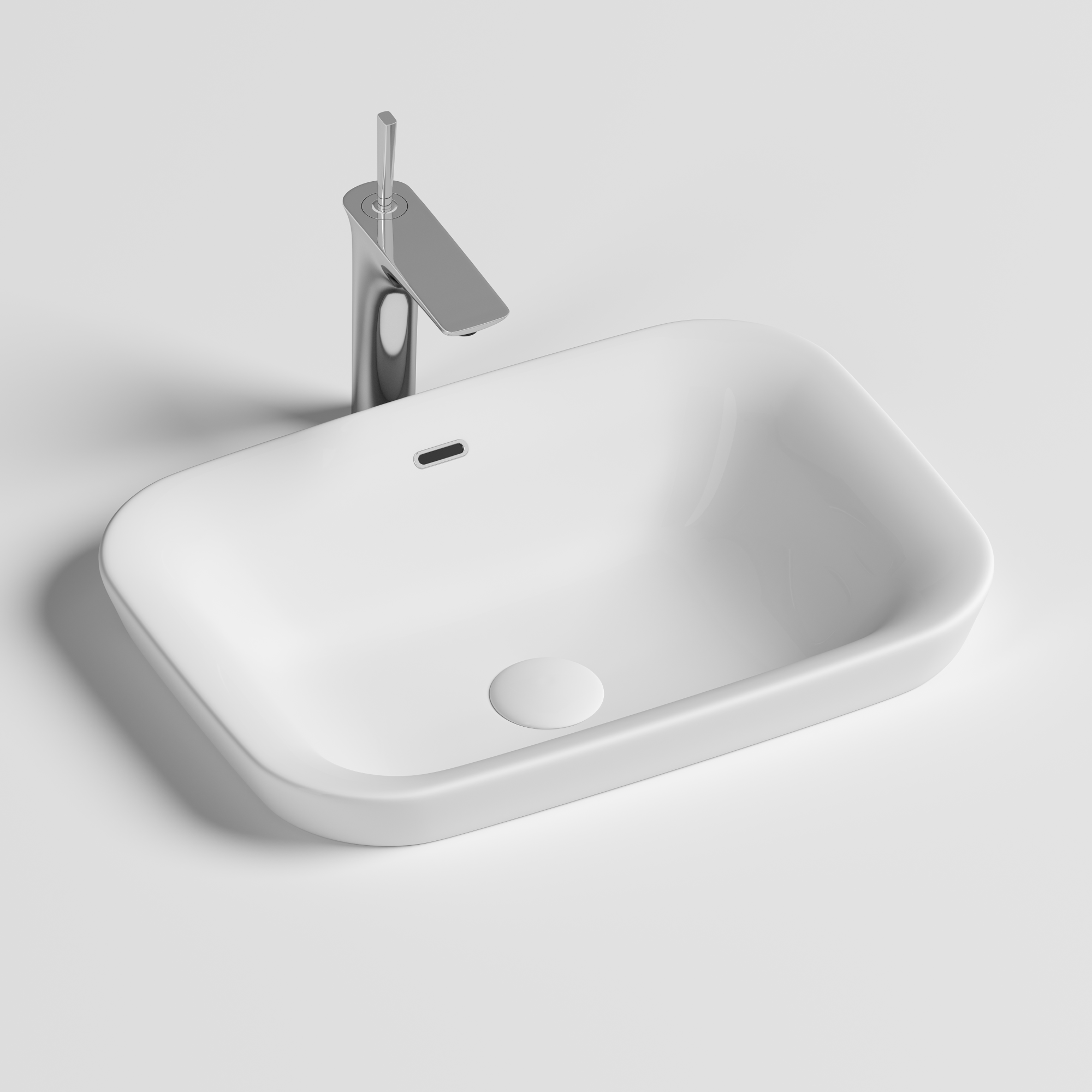 Умывальник прямоугольный встраиваемый сверху в столешницу element 580x400x150мм