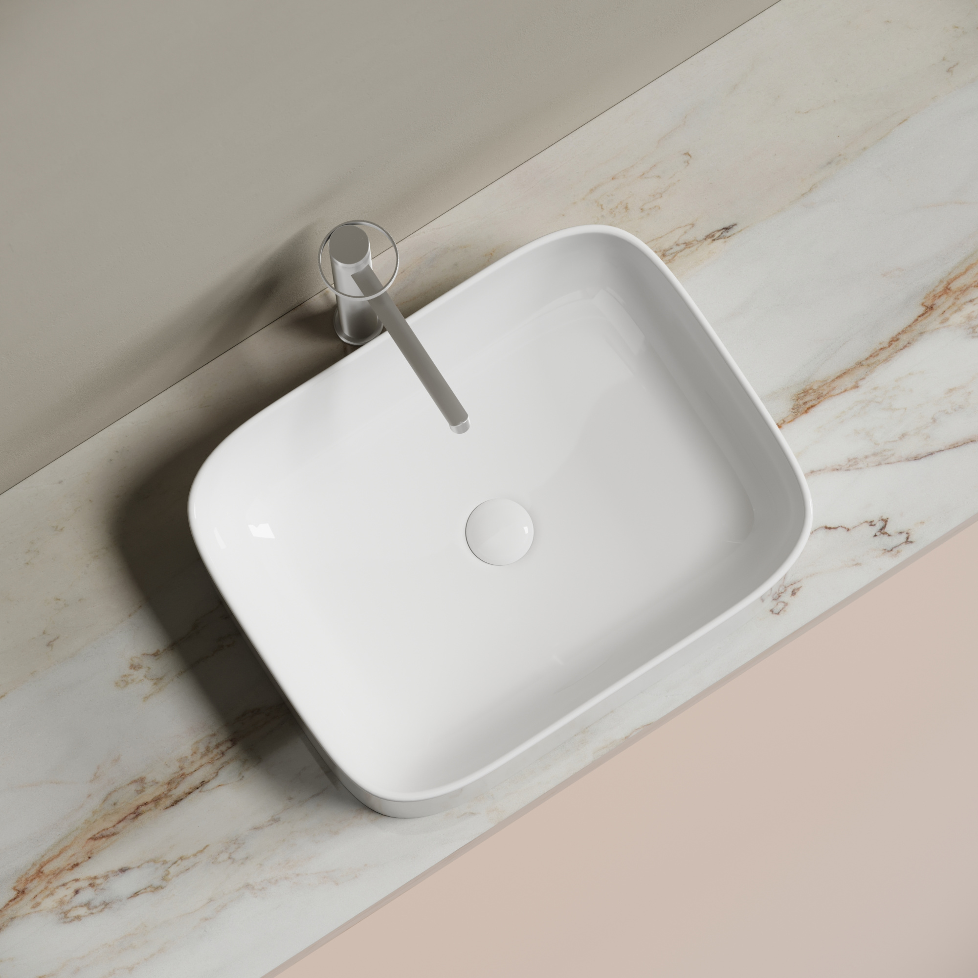 Умывальник чаша накладная прямоугольная element 505x380x150мм