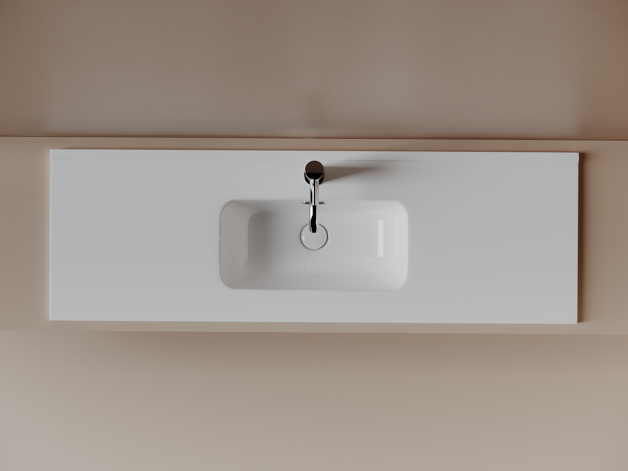 CN7028 Раковина мебельная накладная Compact 1210x395x170, цвет белый