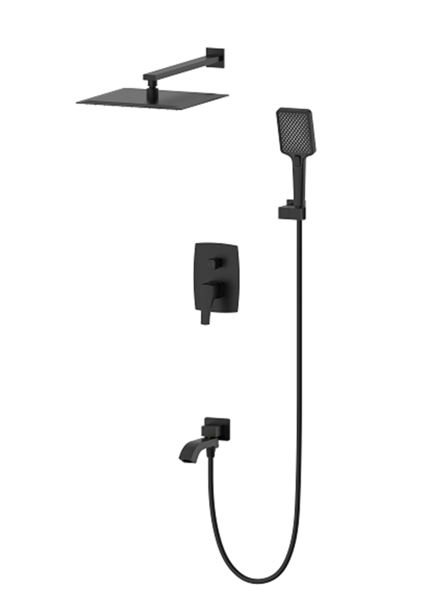 Душевая система встраиваемая wonzon & woghand flex, черный матовый (ww-88939072-mb)