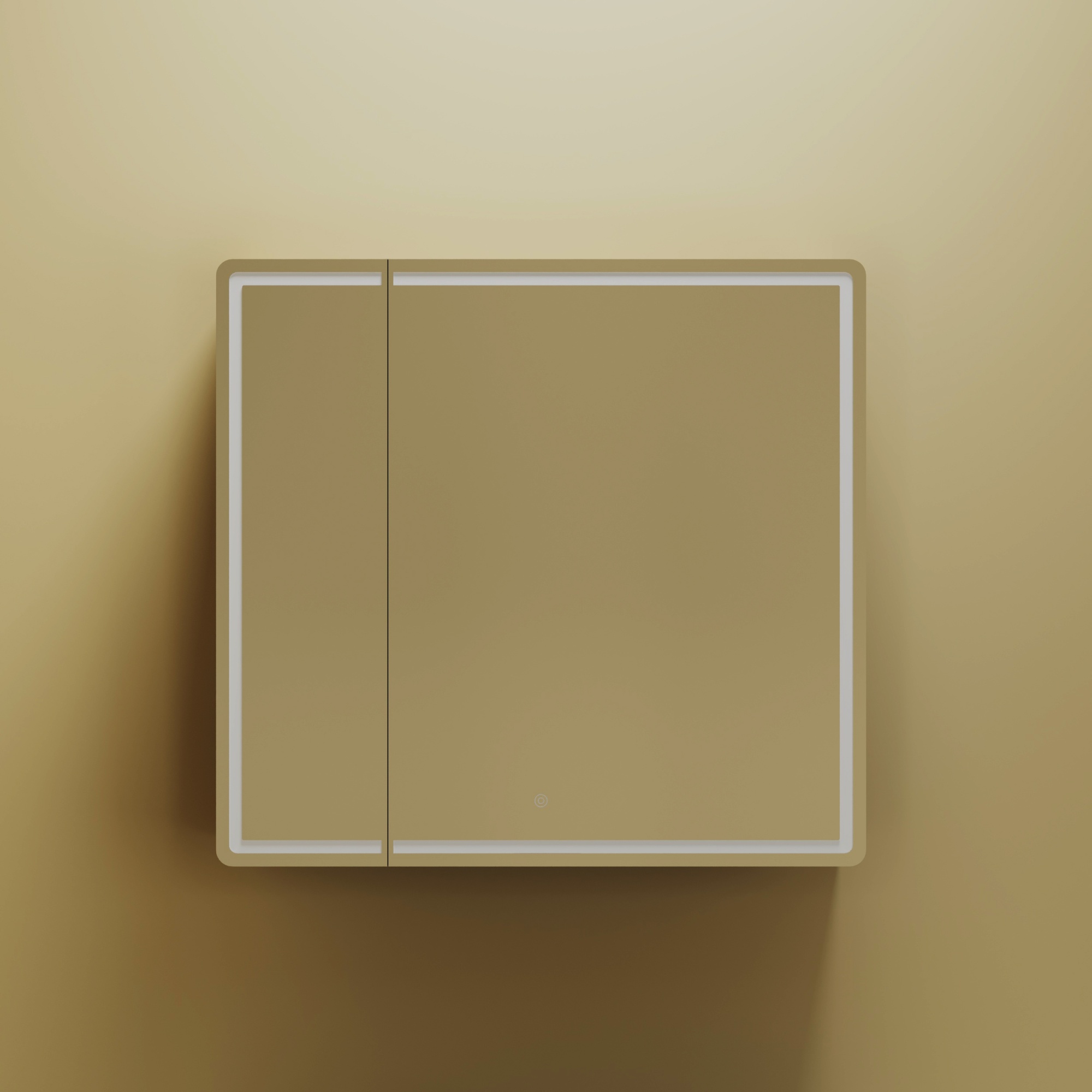 Зеркальный шкаф для ванной комнаты sancos mirror 790x150х740 мм, с led подсветкой, цвет дуб чарльстон, арт. mi80ech