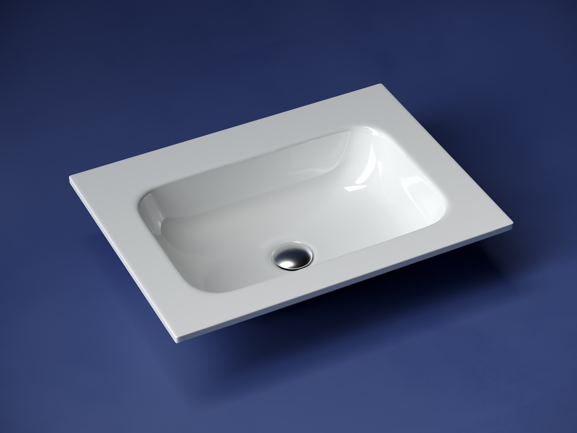 Раковина накладная grace прямоугольная, без отверстия  под смеситель,  610*457*137мм, цвет белый, арт. cn7011wx