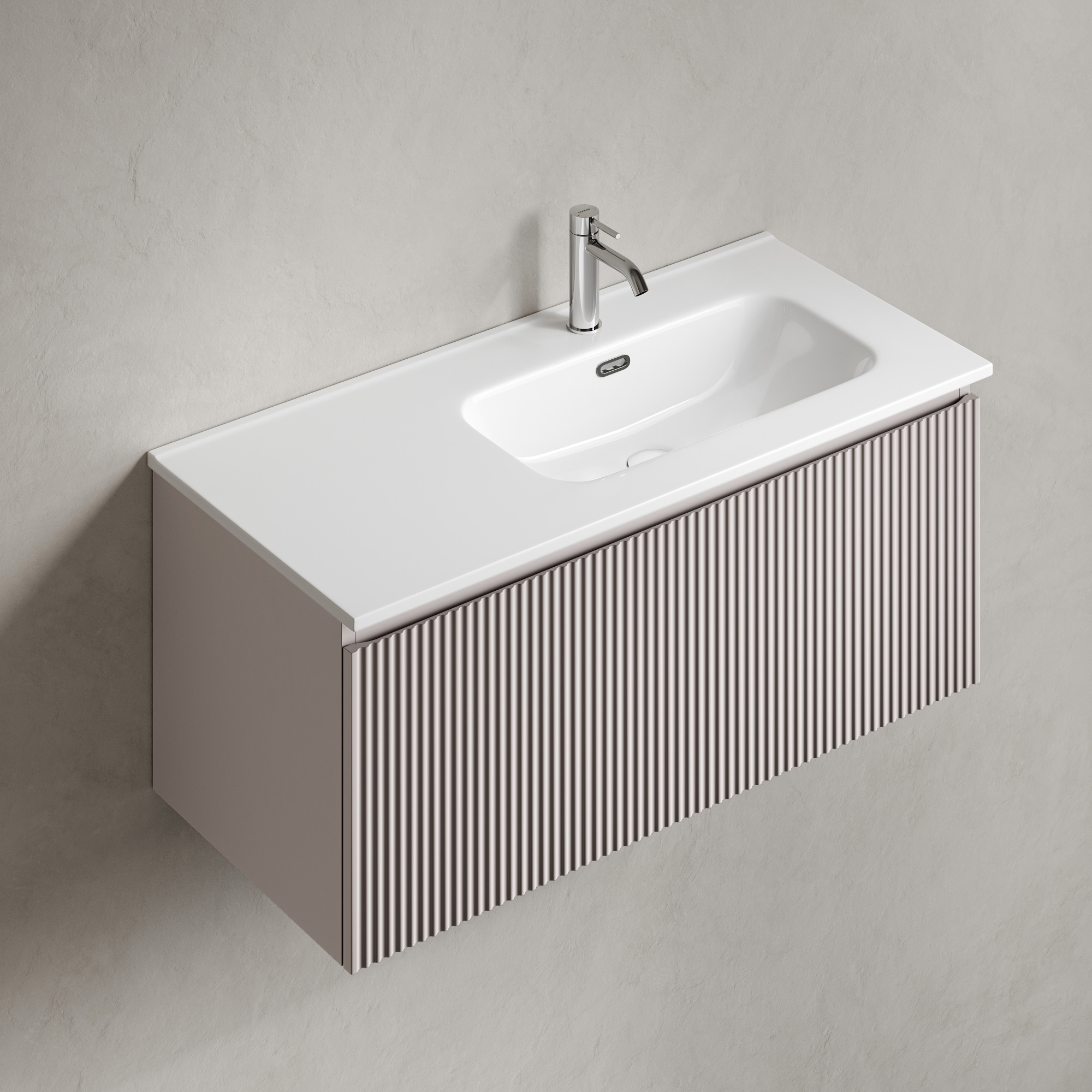 Тумба подвесная SANCOS Snob R 1.0 995х445х406, c одним ящиком оснащенным доводчиками, Doha Soft , арт.SNR1.0100RSM