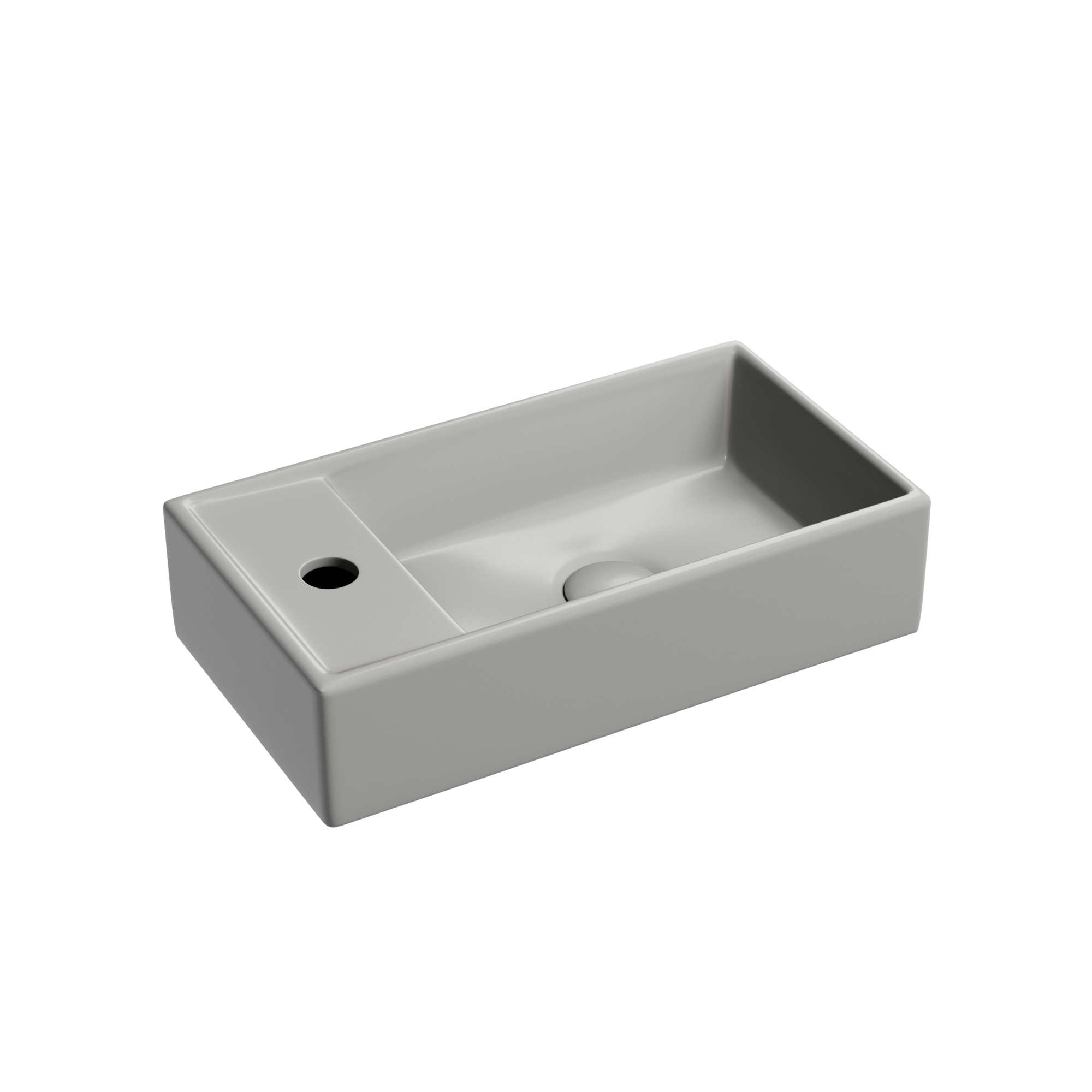 Умывальник подвесной прямоугольный (чаша справа, отверстие под смеситель слева) цвет антрацит матовый element 407x217x100